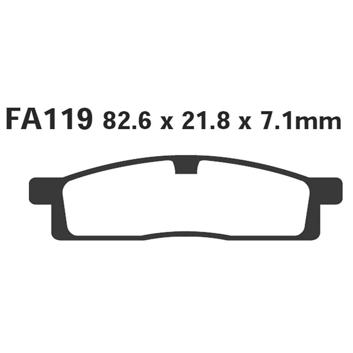 Тормозные колодки EBC Heavy Duty Sintered 82.5 x 22 x 7mm FA119R