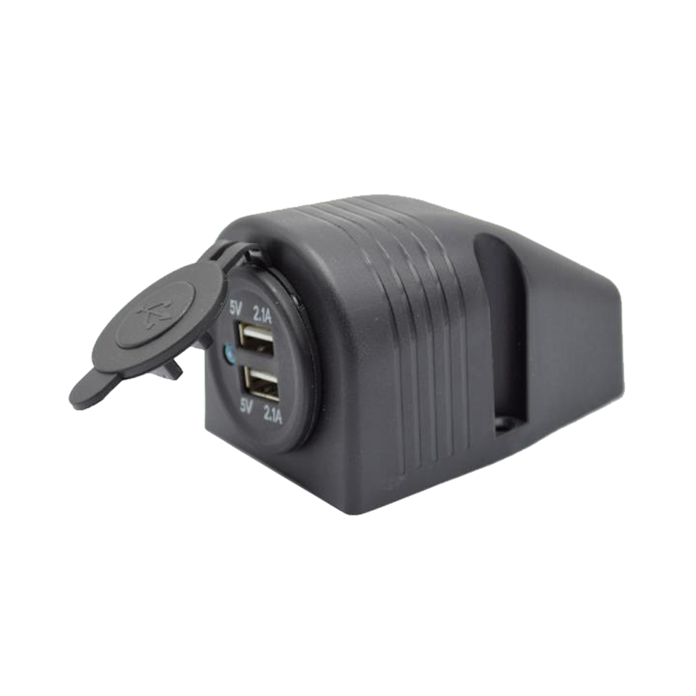 Разъем USB Skipper 5В 3.1А для крепления на приборную панель, чёрный sk-ds2323