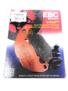Тормозные колодки EBC Vee-pads , A 113.5 x 54.5 x 8.5mm B 99 x 45.5 x 8.5mm FA663V