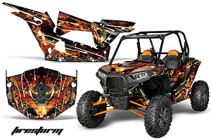Графика AMR Racing Firestorm (черная) для Polaris RZR1000 XP
