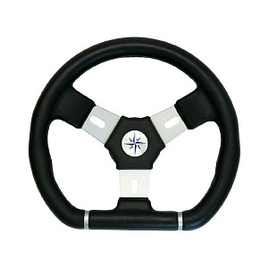 Колесо рулевое ELBA SPORT, спицы серебрянные 320 мм, чёрный vn13321-01