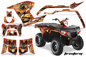Графика AMR Racing Firestorm (красная) для Polaris Sportsman 500/800
