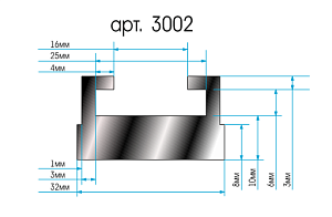 Склиза для снегоходов Yamaha , 163 см , графитовая  (GARLAND 25) 3002-CPGR
