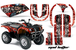 Графика AMR Racing MadHatter (красно-серая) для Yamaha Grizzly660