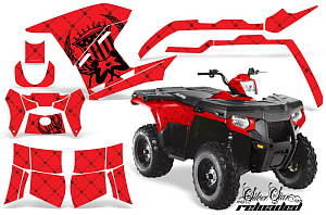 Графика AMR Racing Reloaded (красно-черная) для Polaris Sportsman 500/800
