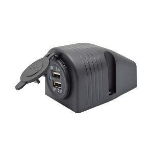 Разъем USB Skipper 5В 3.1А для крепления на приборную панель, чёрный sk-ds2323