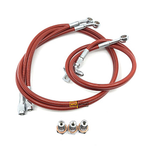 Передние армированные тормозные шланги YFZ450R+ 2'' красные