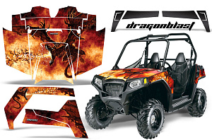 Графика DragonBlast (оранжево-черная) для Polaris RZR800
