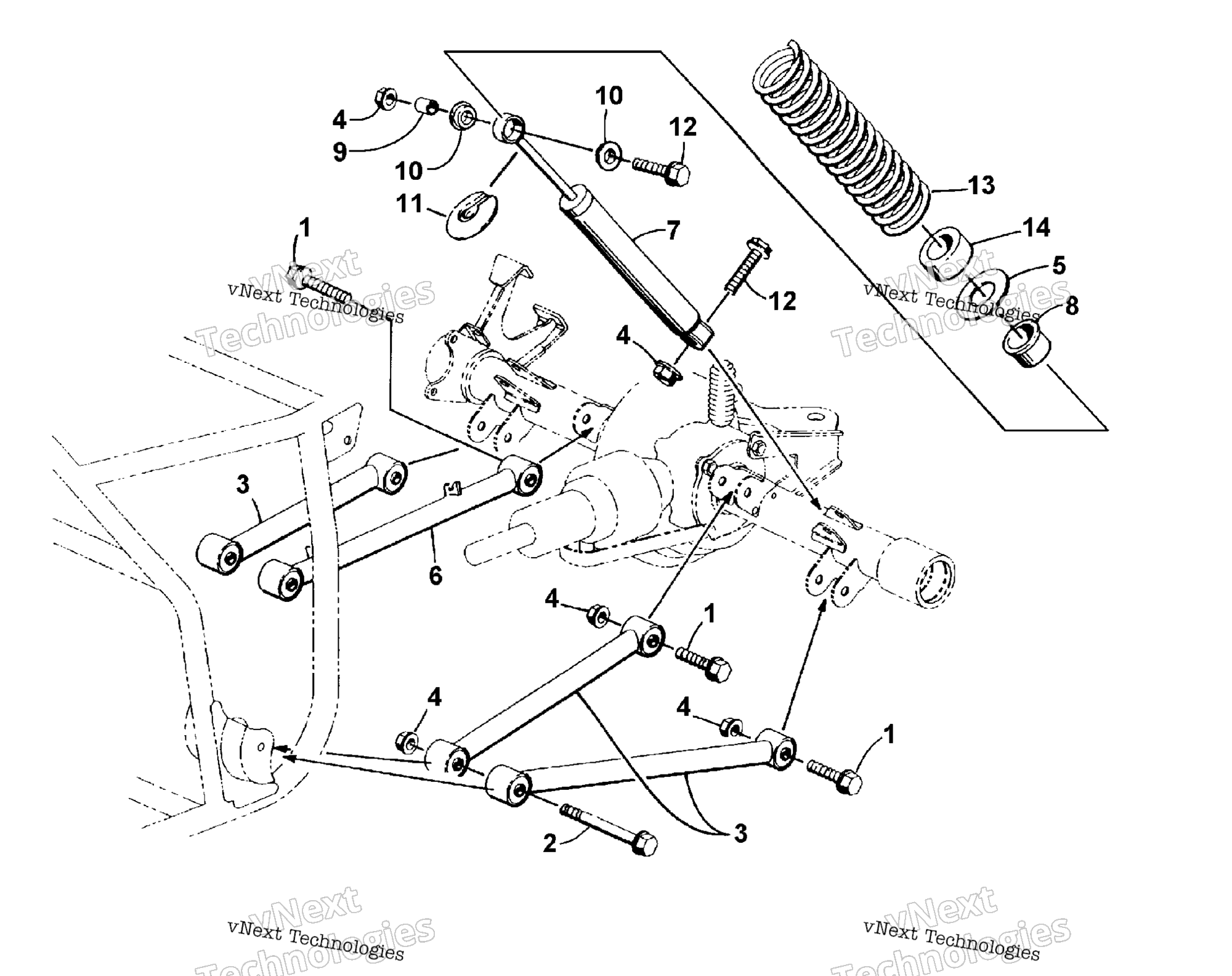 Задняя часть Suspension Assembly