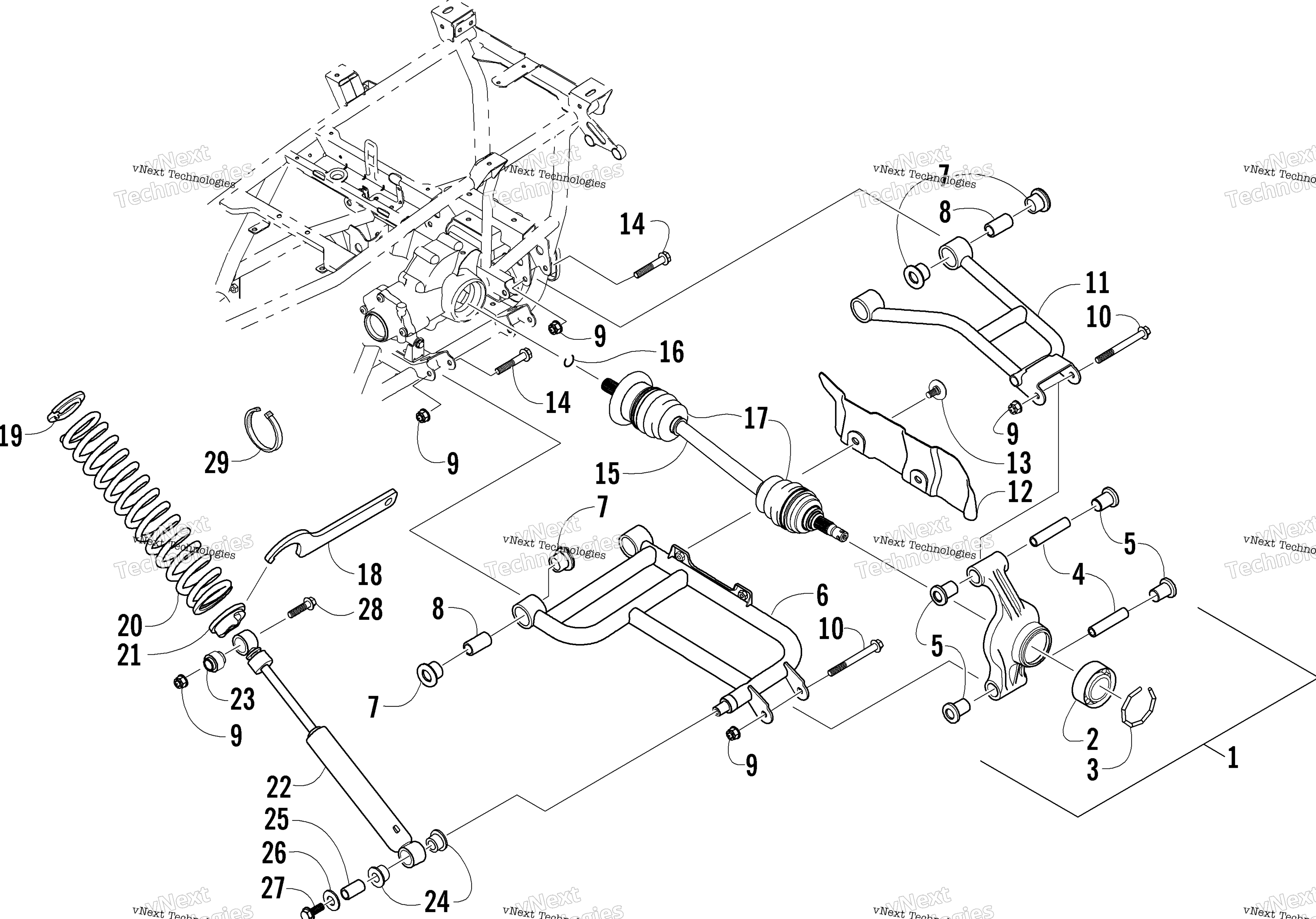 Задняя часть Suspension Assembly