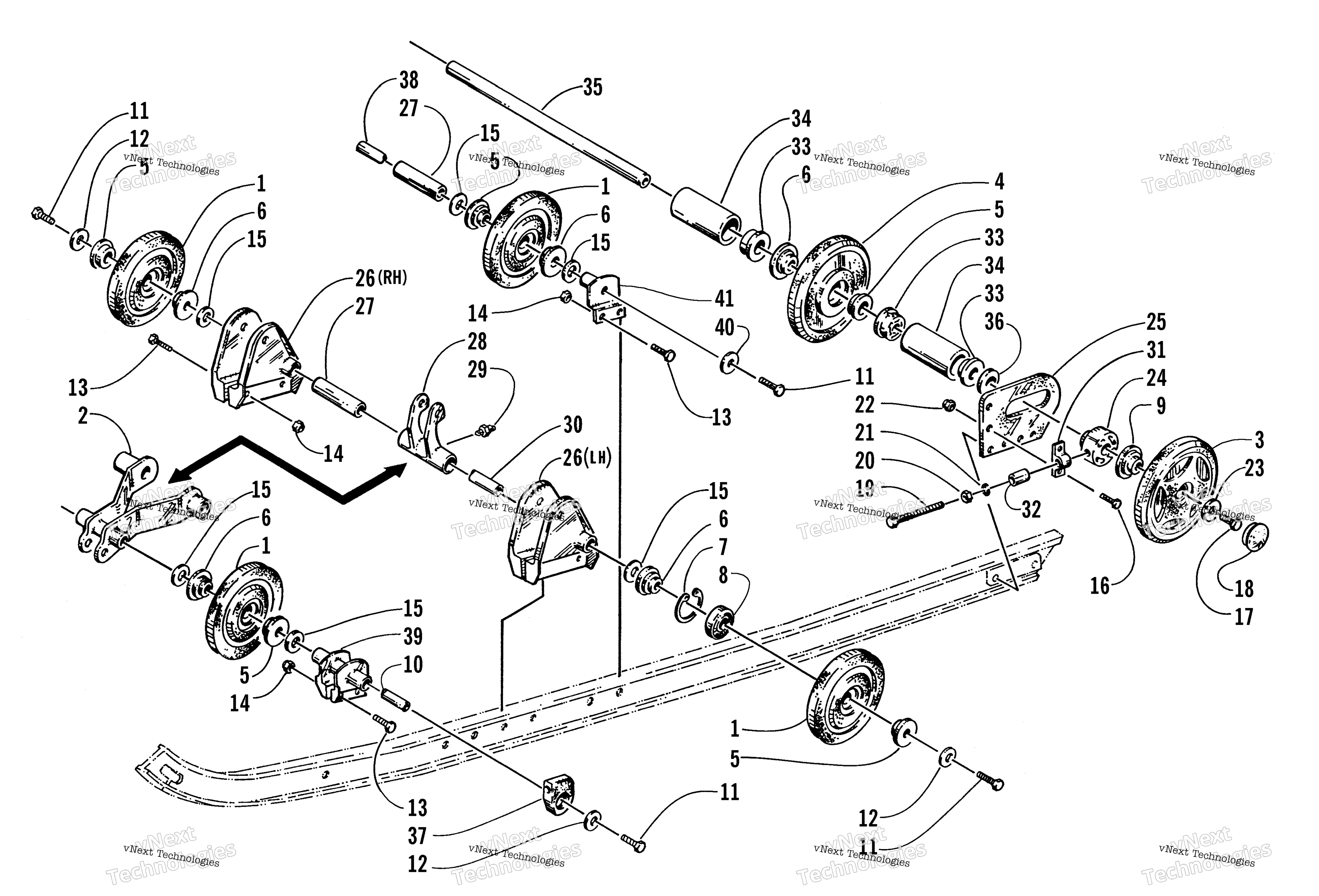 Задняя часть Suspension Axle Assembly