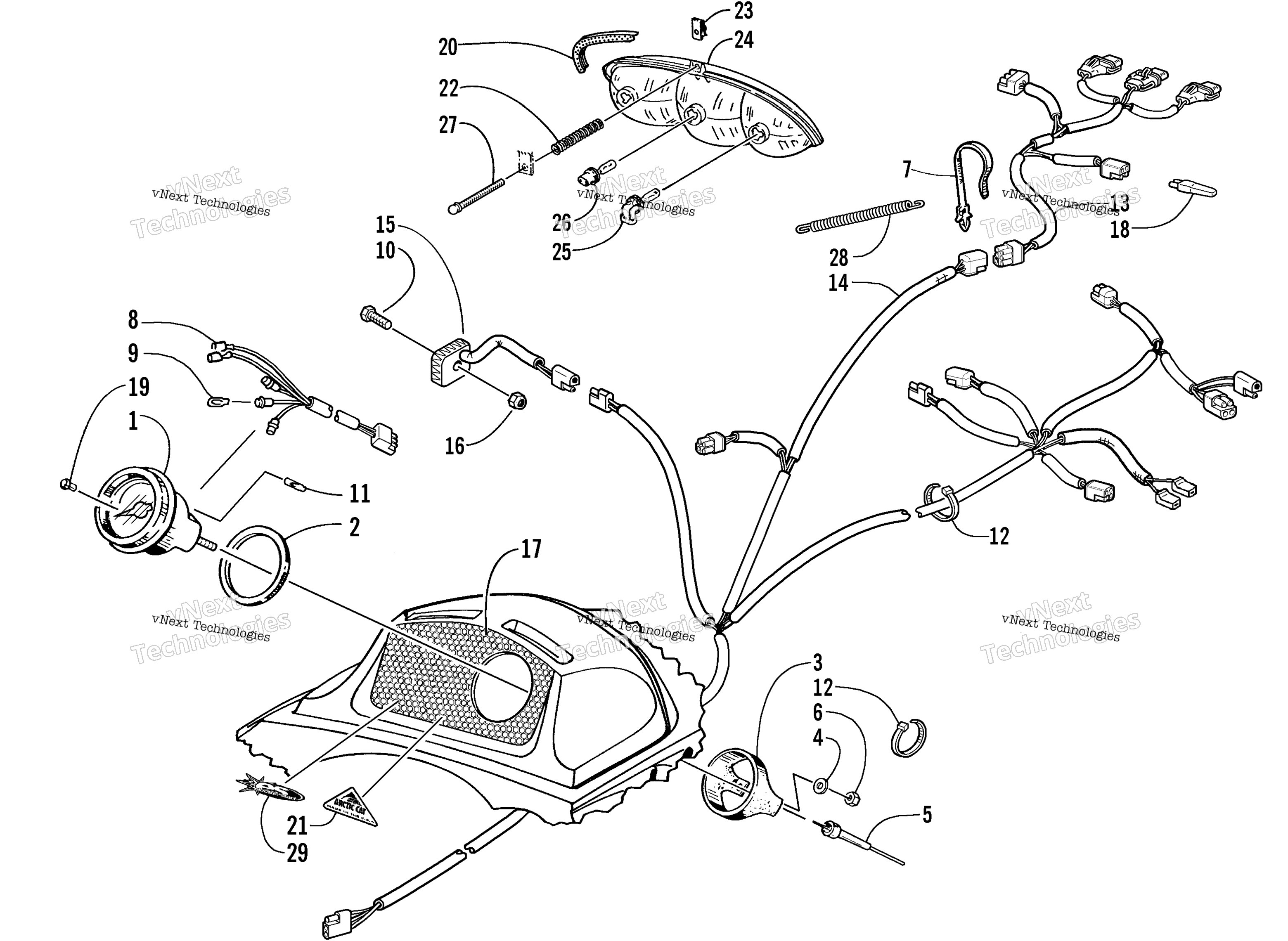 Headlight, Instruments, и Wiring Assemblies