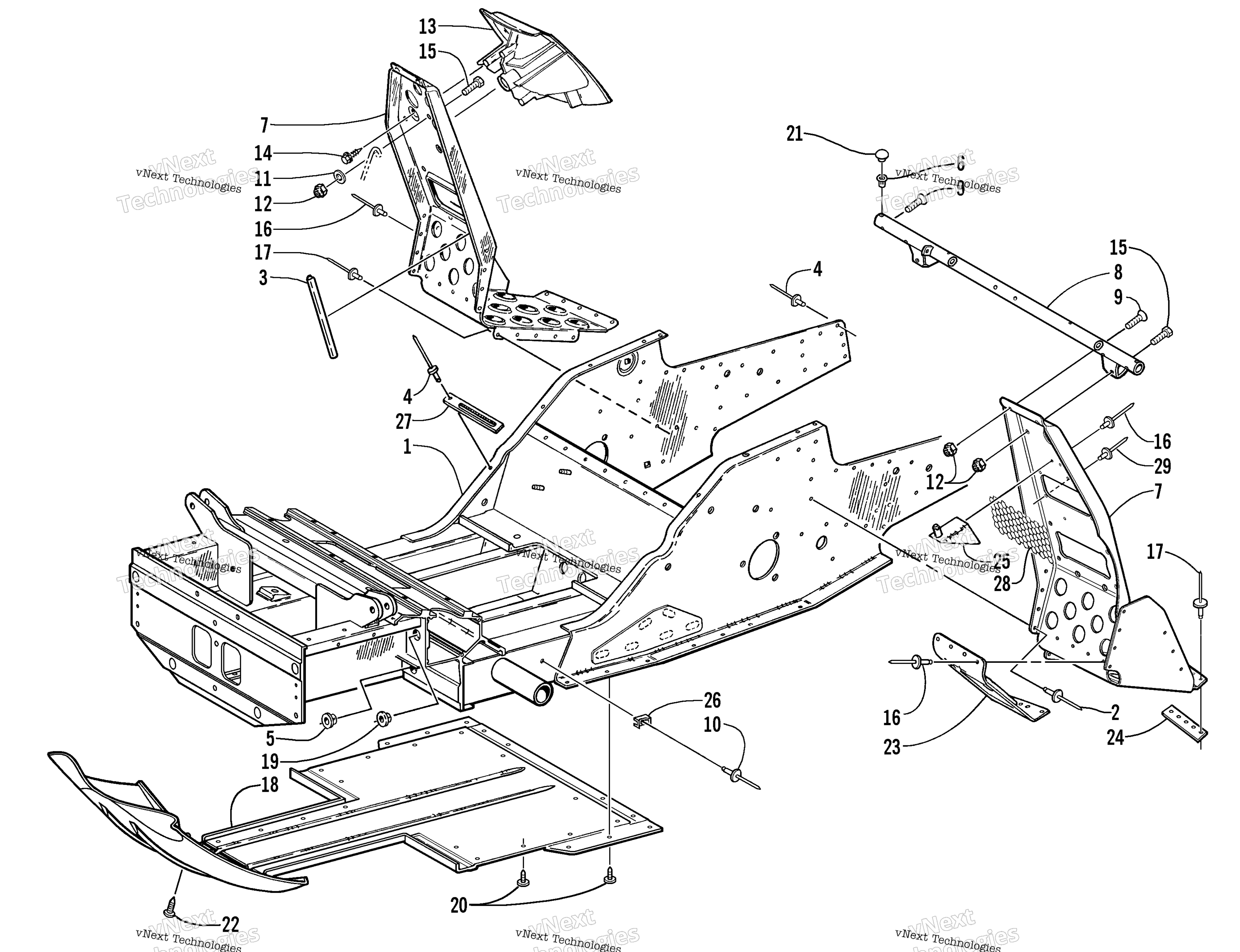 Передняя часть Frame And Footrest Assembly
