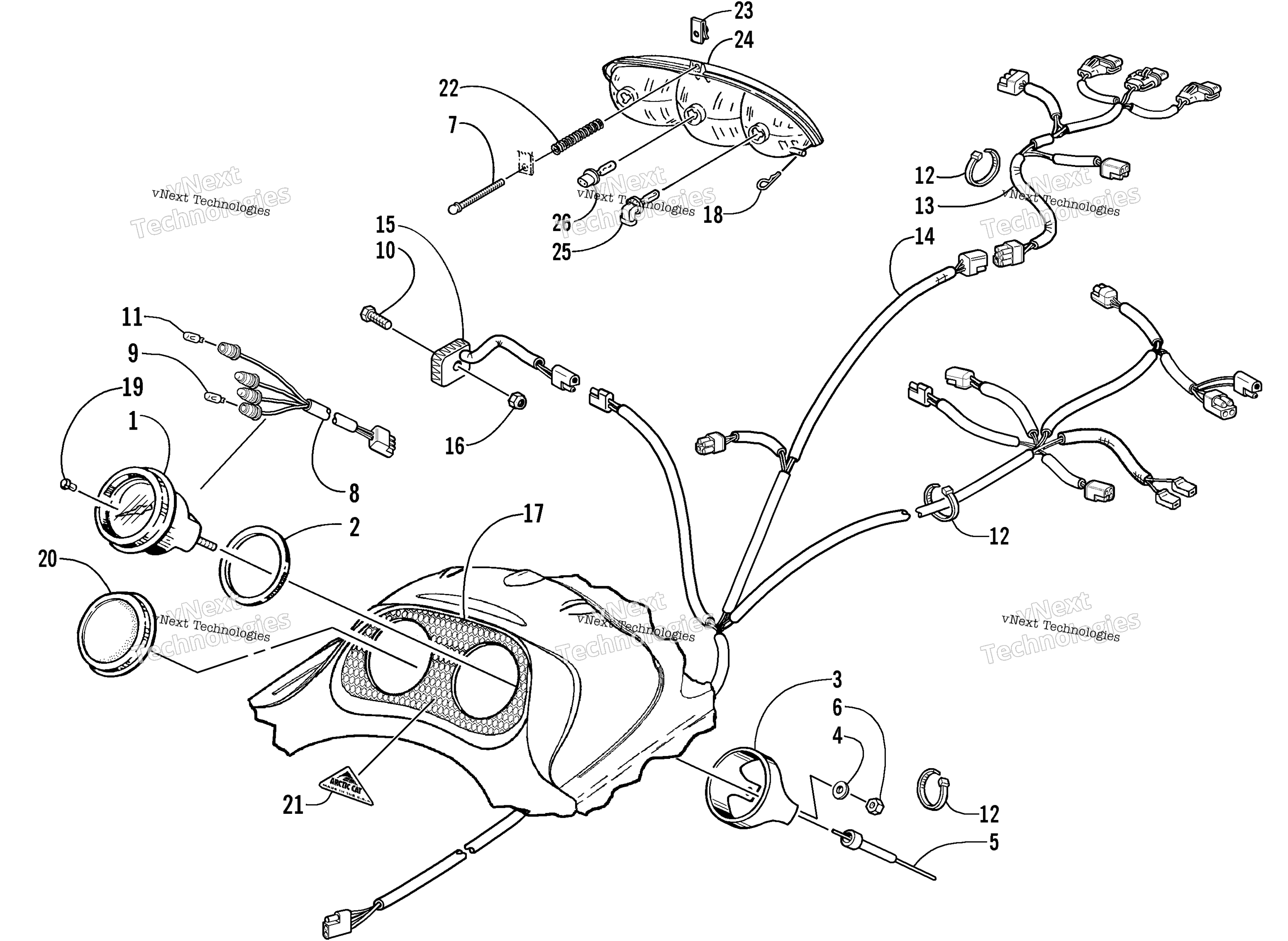 Headlight, Instruments, и Wiring Assemblies