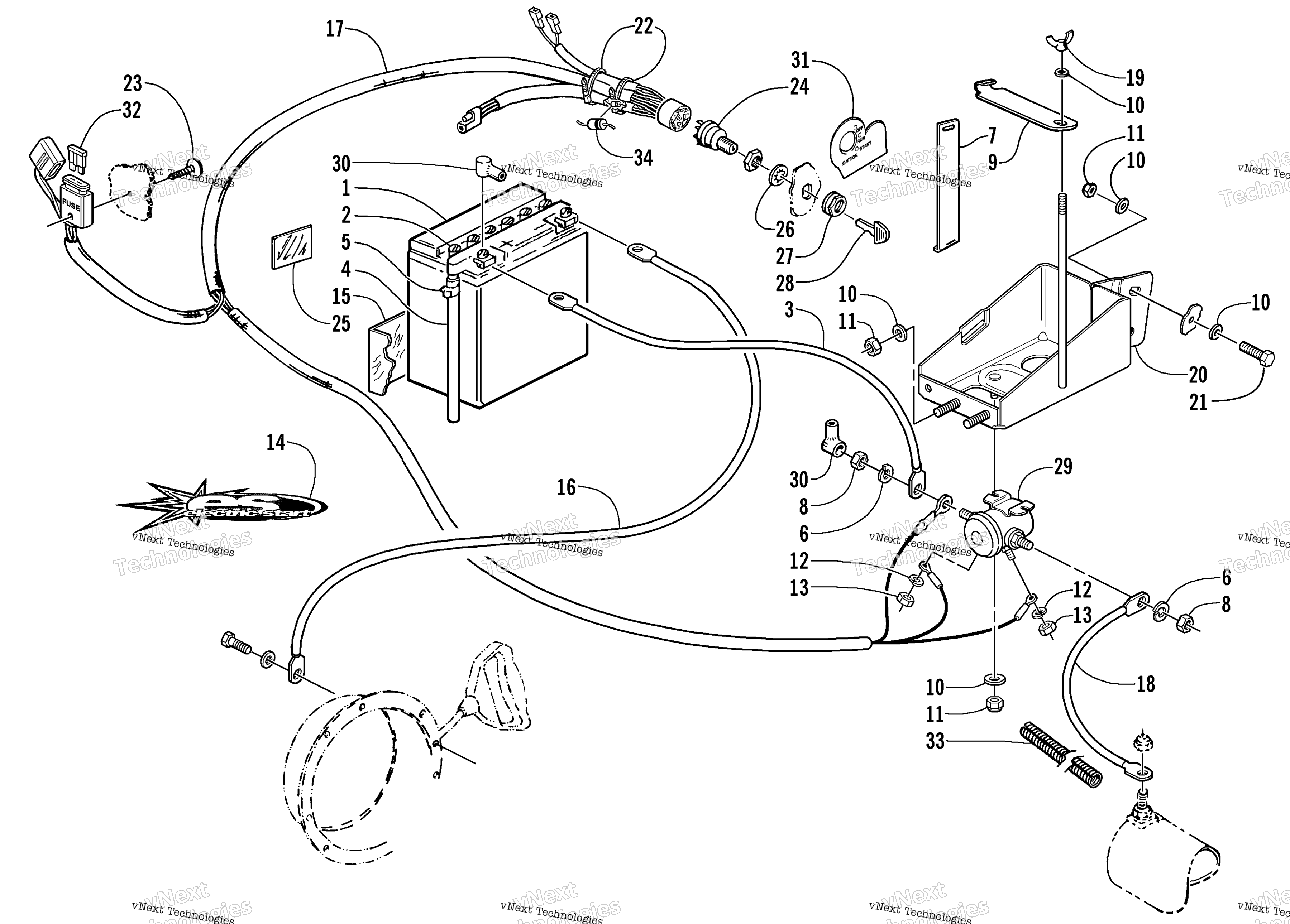 Battery, Solenoid, и Cables (Optional)