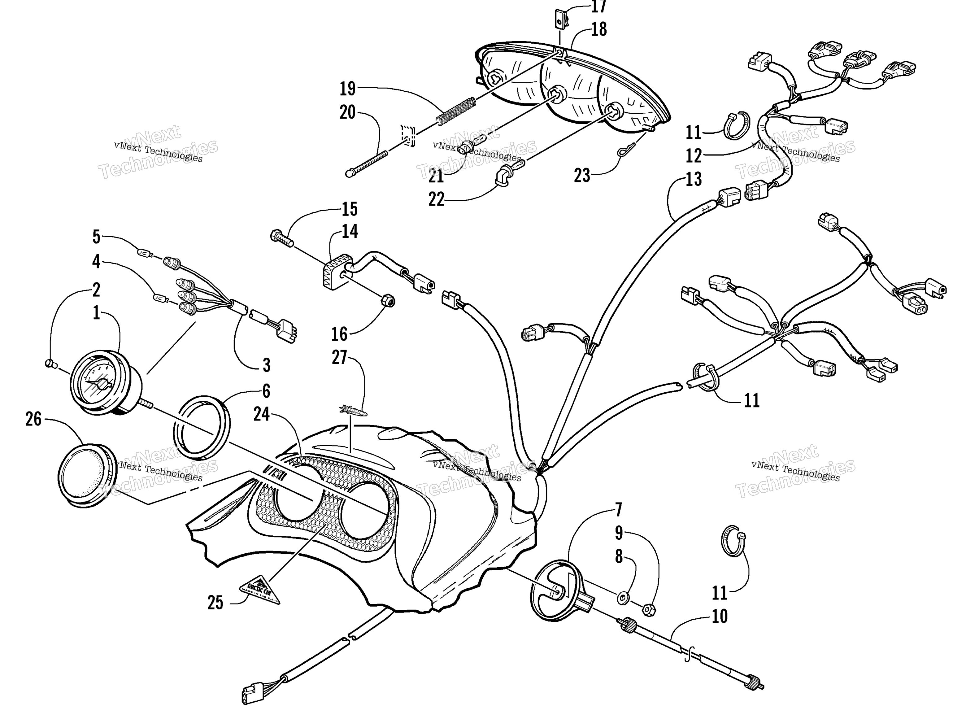 Headlight, Instruments, и Wiring Assemblies