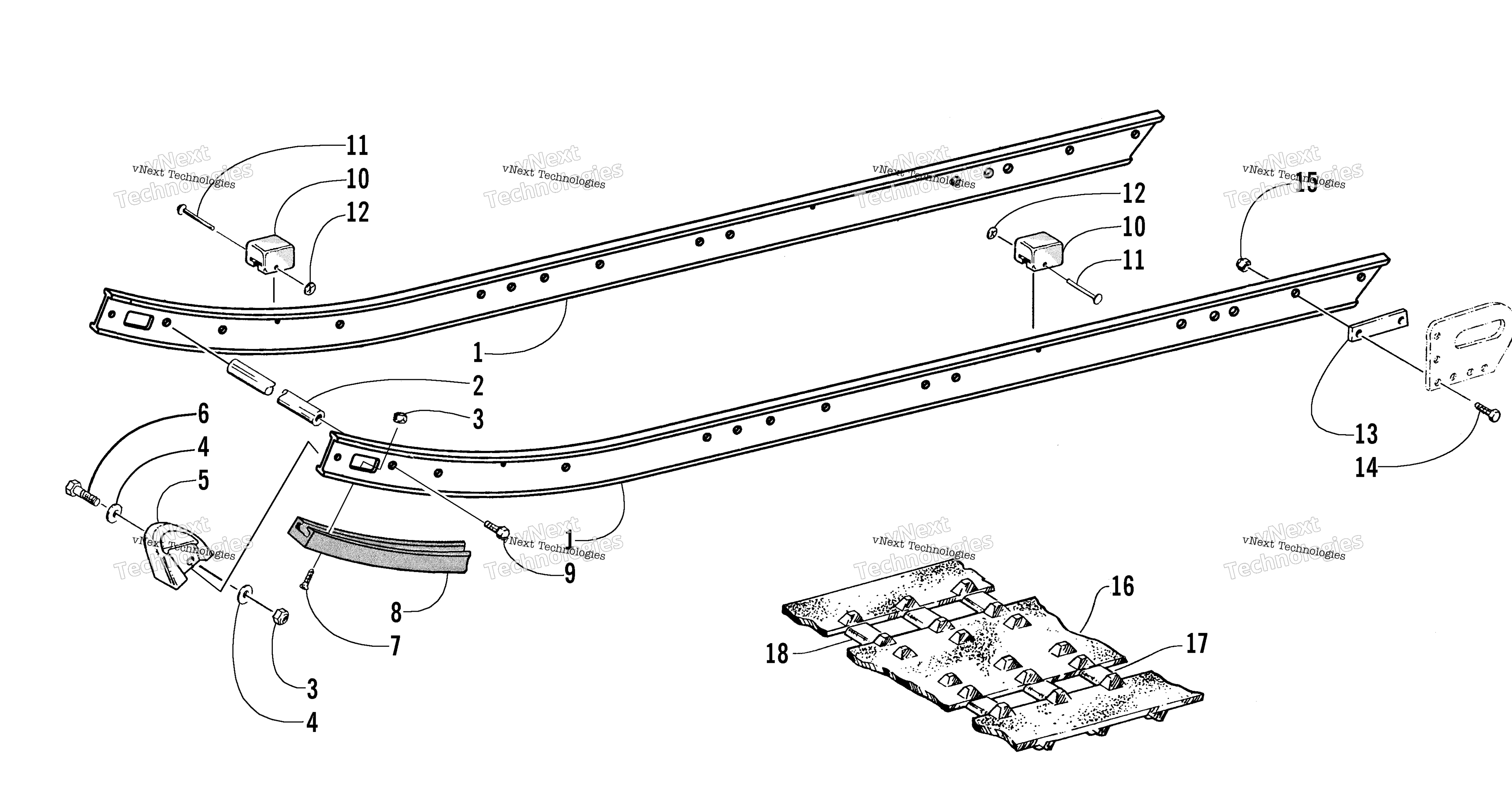 Slide Rail и Track узел