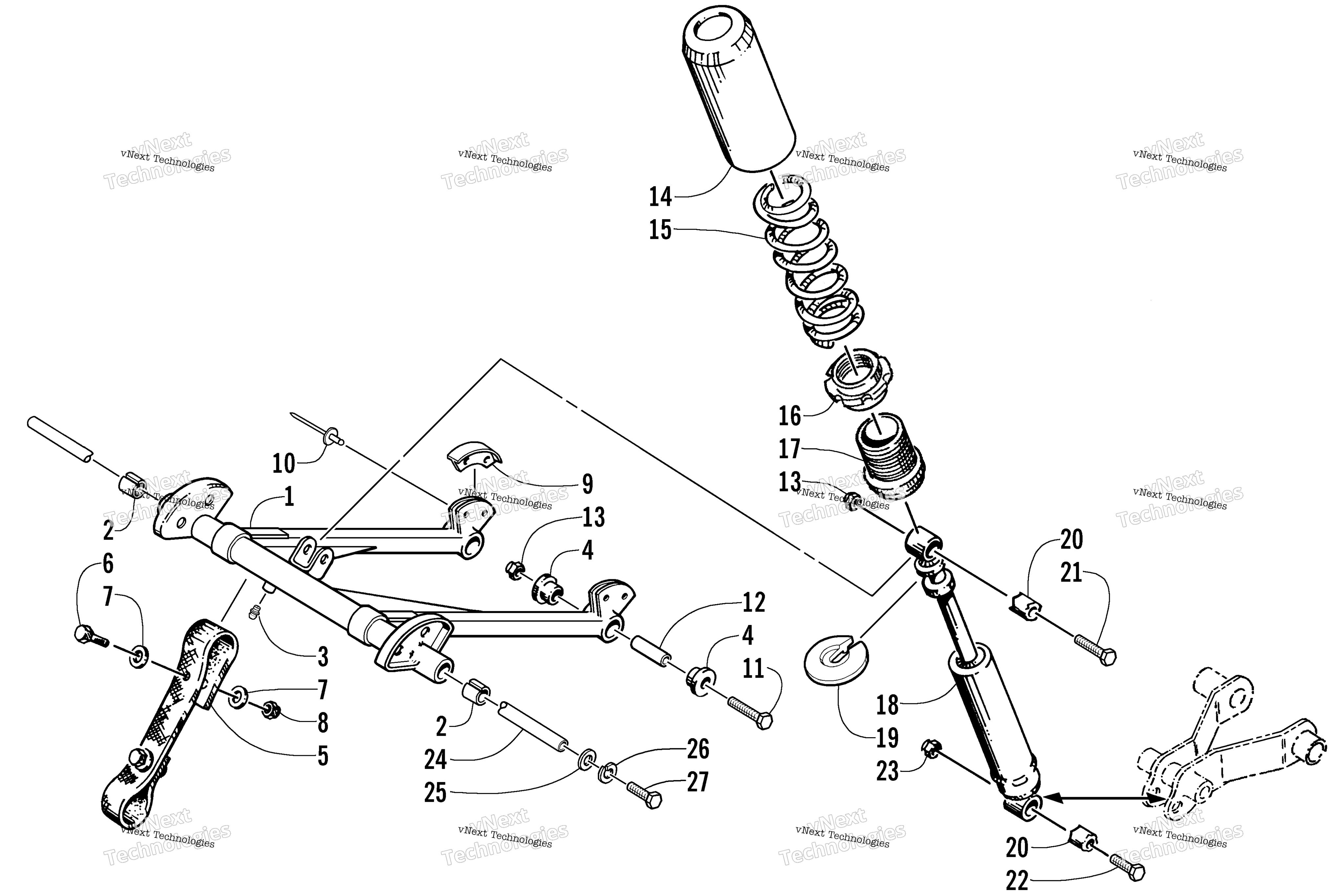 Задняя часть Suspension Front Arm Assembly