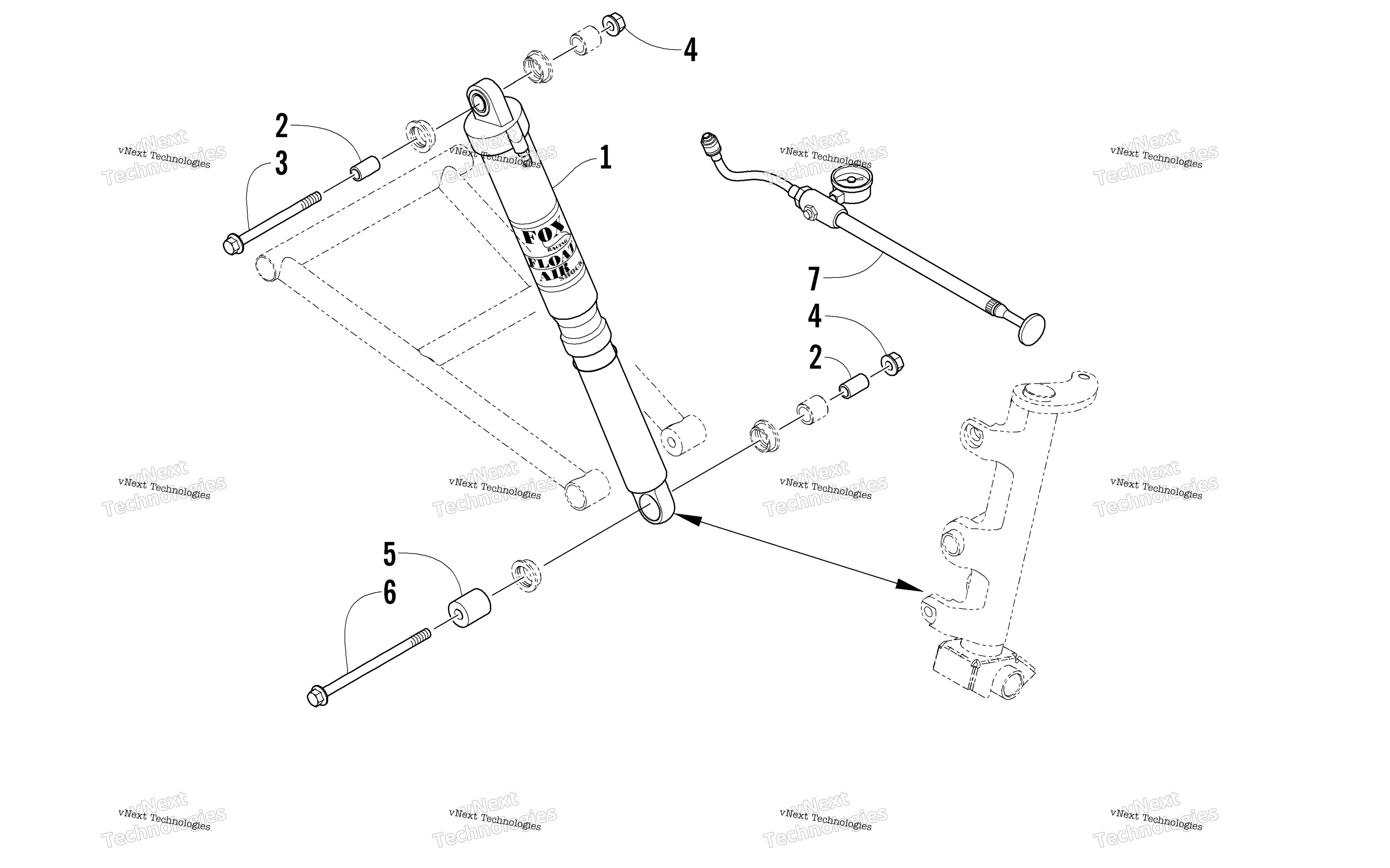 Передняя часть Suspension Shock Absorber Assembly