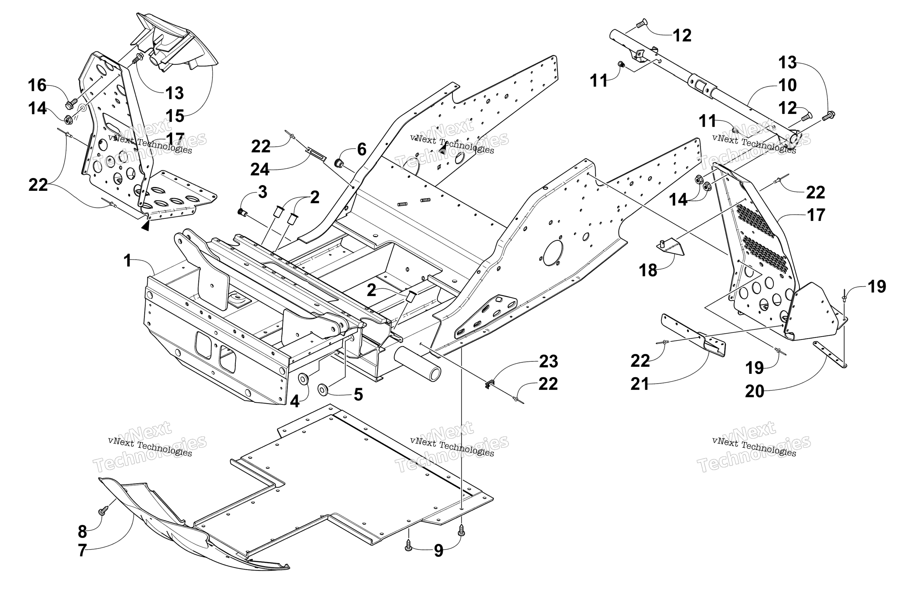 Передняя часть Frame And Footrest Assembly