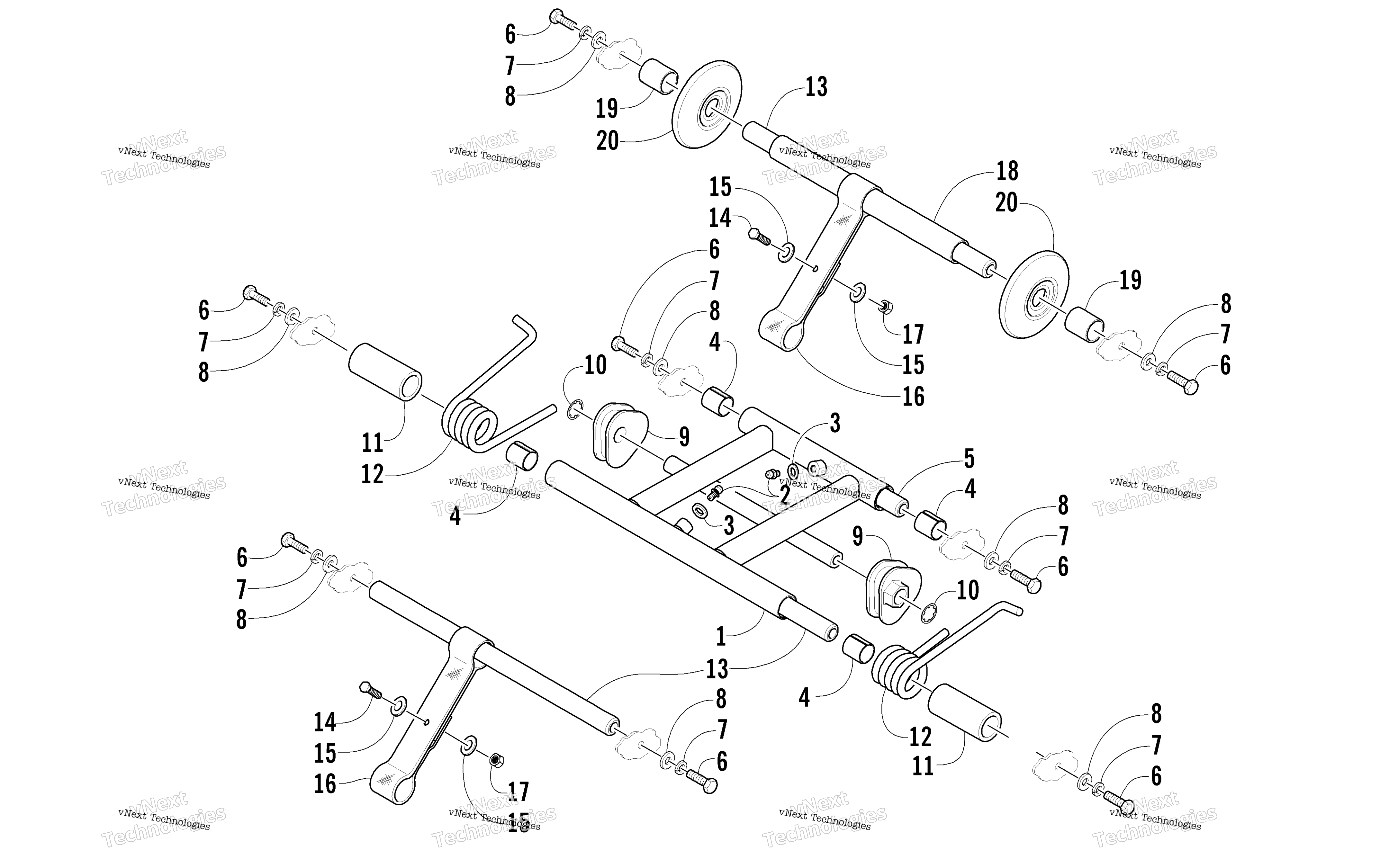 Задняя часть Suspension Arm Assembly