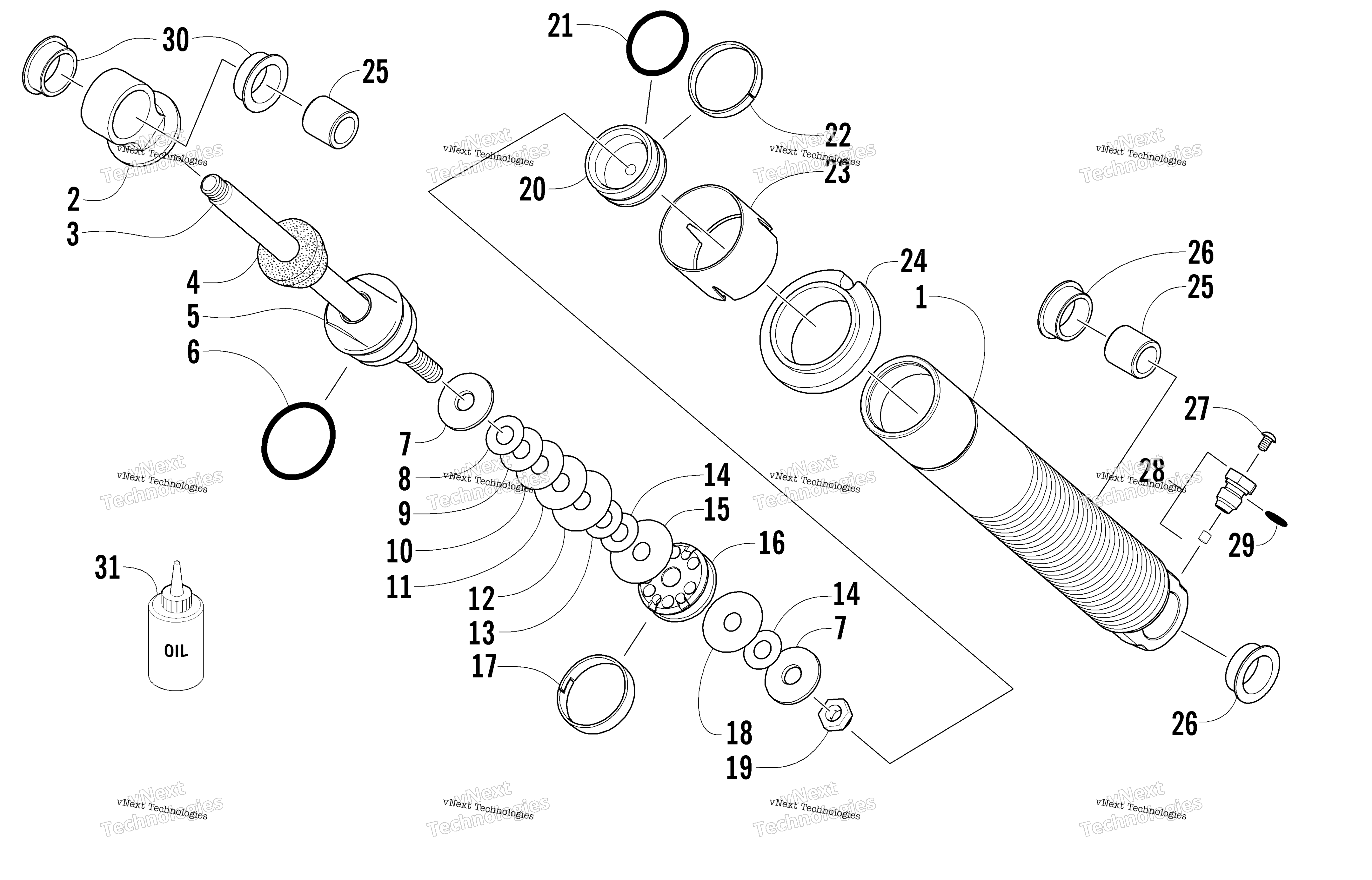 Передняя часть Suspension Shock Absorber