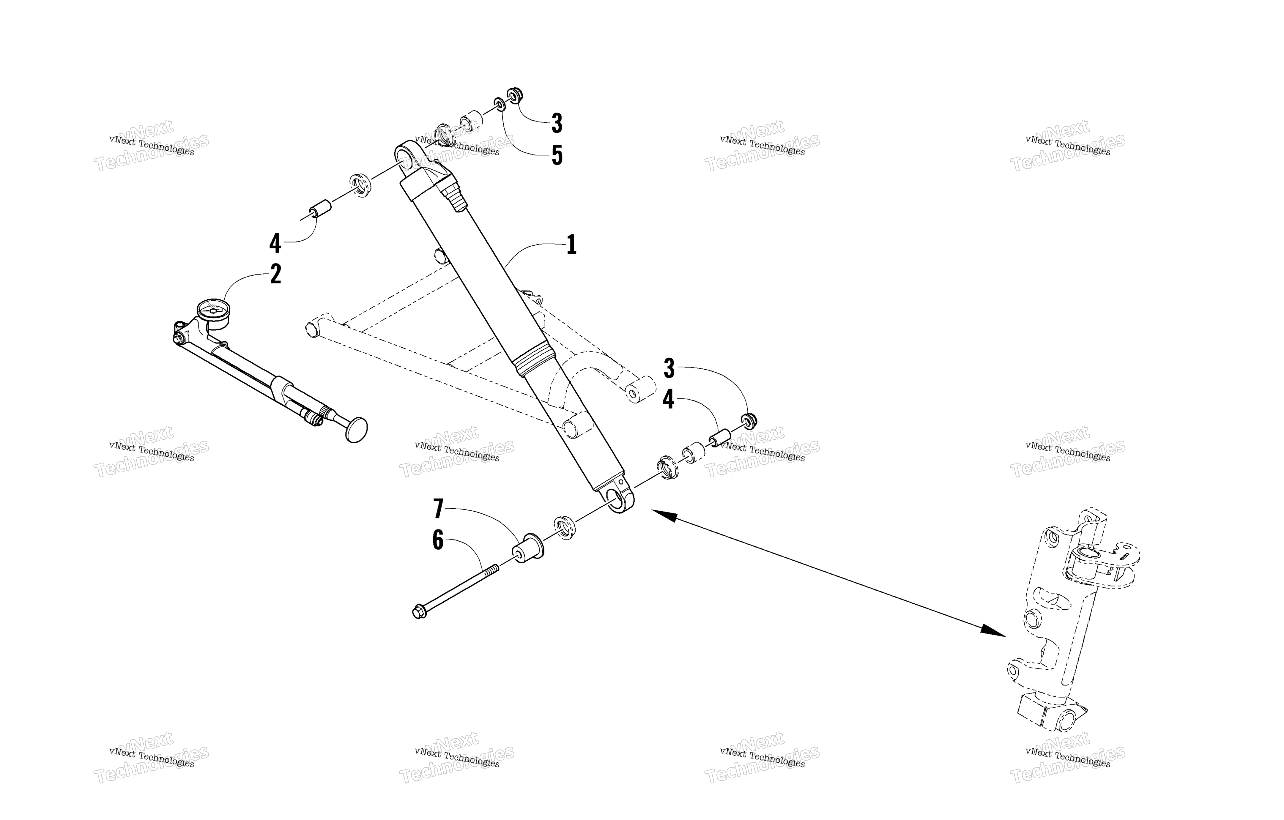 Передняя часть Suspension Shock Absorber Assembly