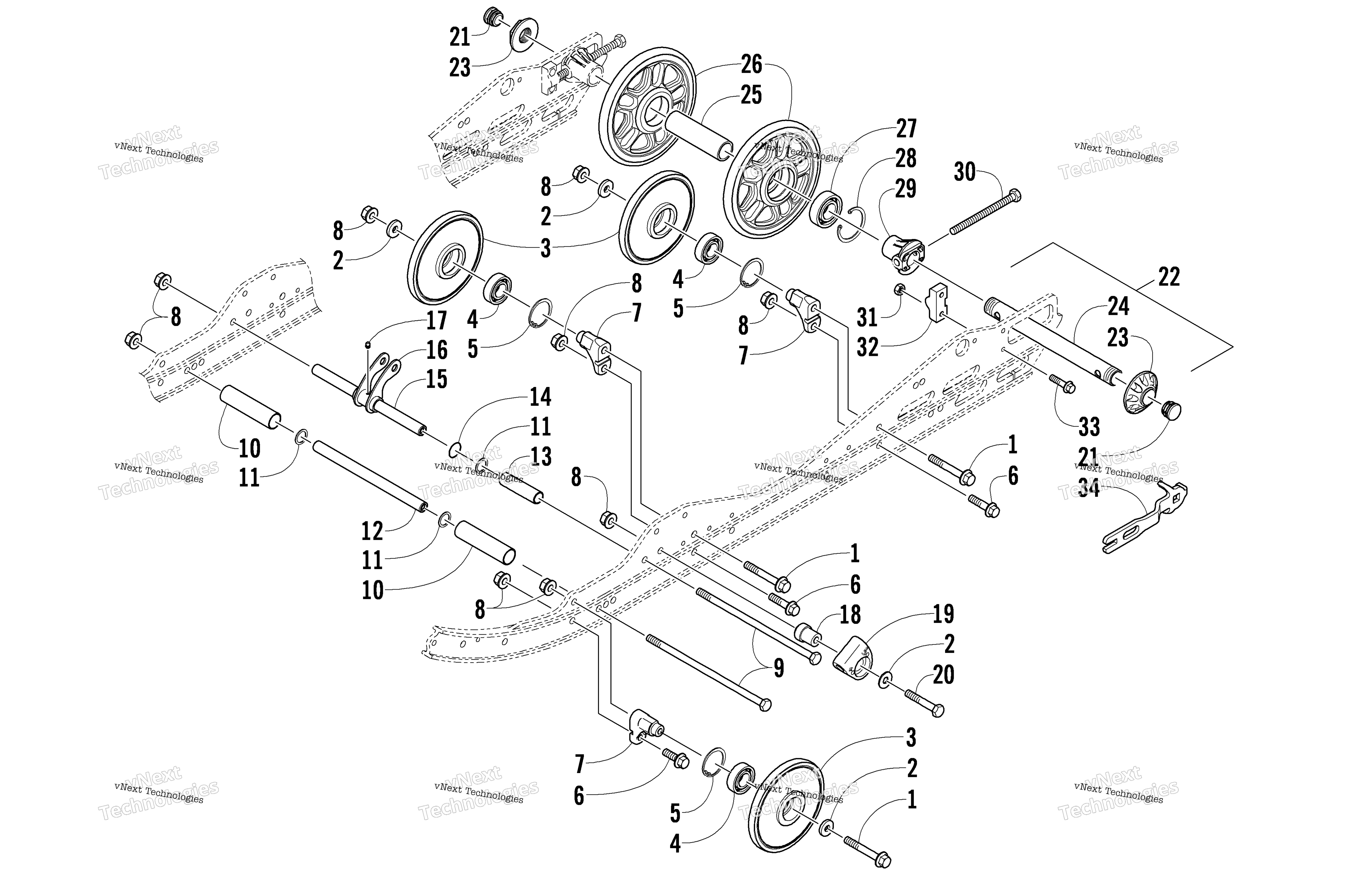 Idler колесо узел