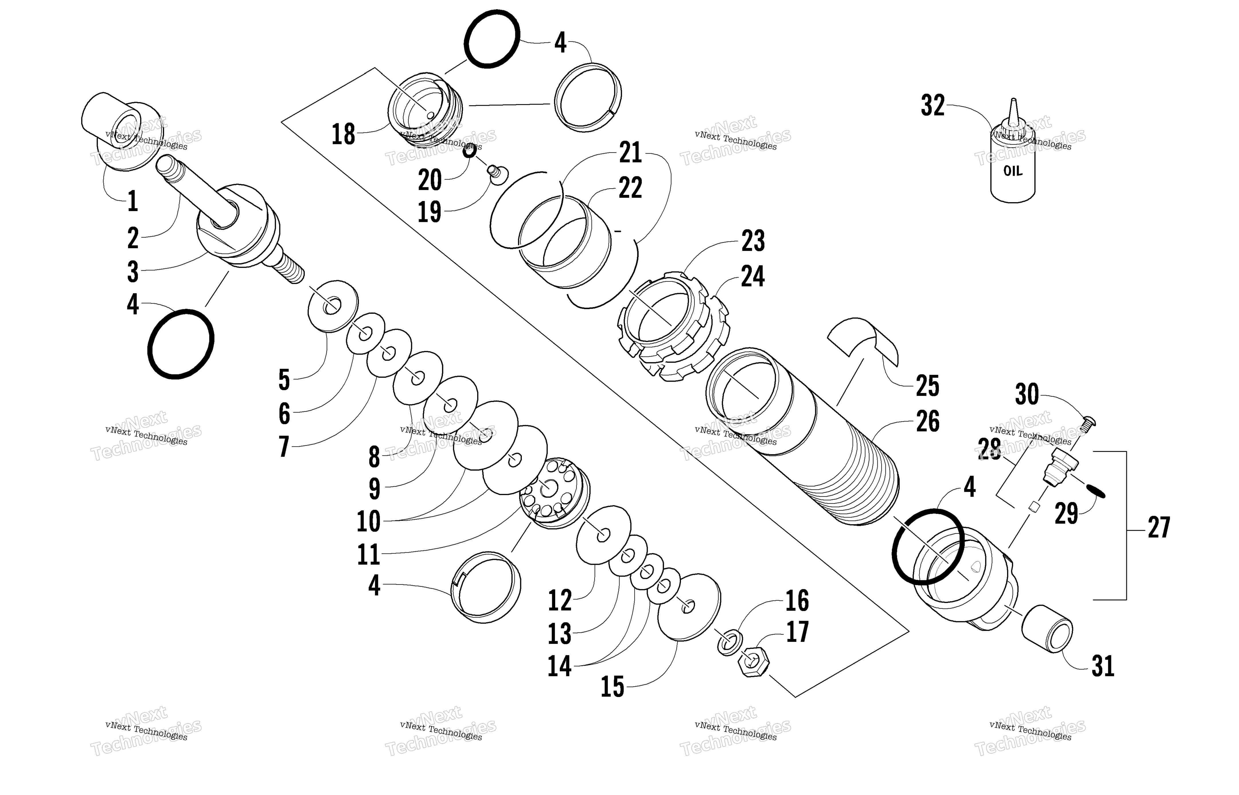Задняя часть Suspension Front Arm Shock Absorber