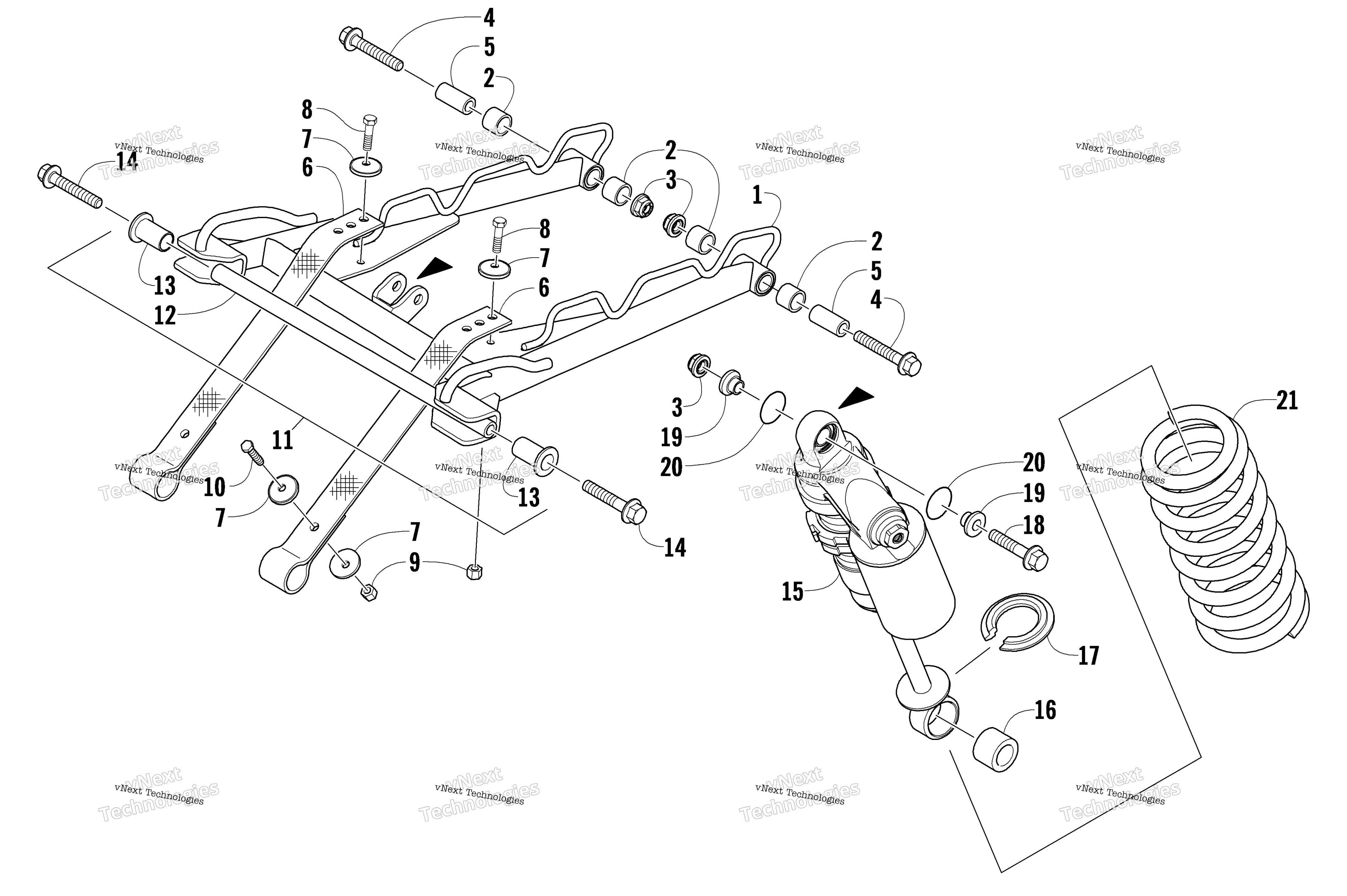 Задняя часть Suspension Front Arm Assembly