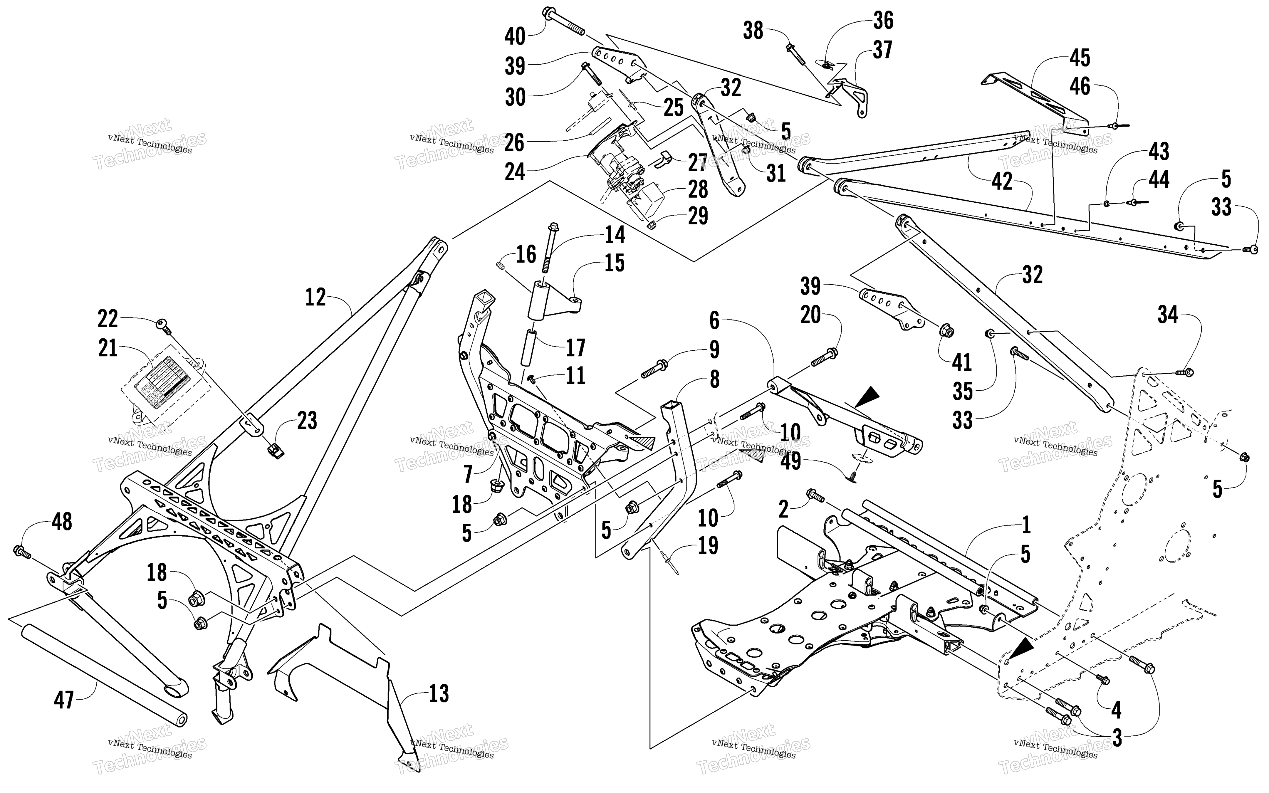 Передняя часть Frame And Steering Support Assembly