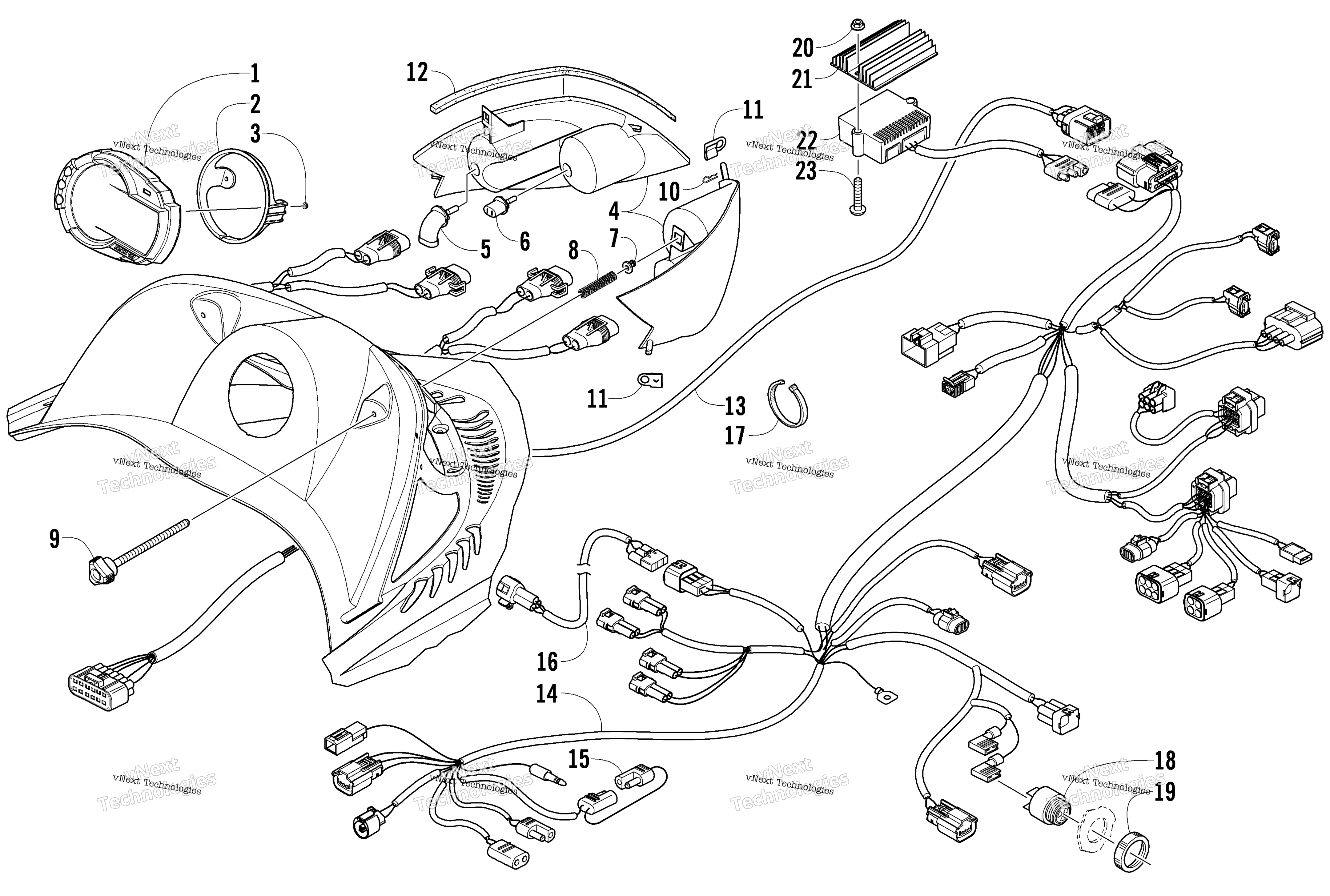 Headlight, Instruments, и Wiring Assemblies