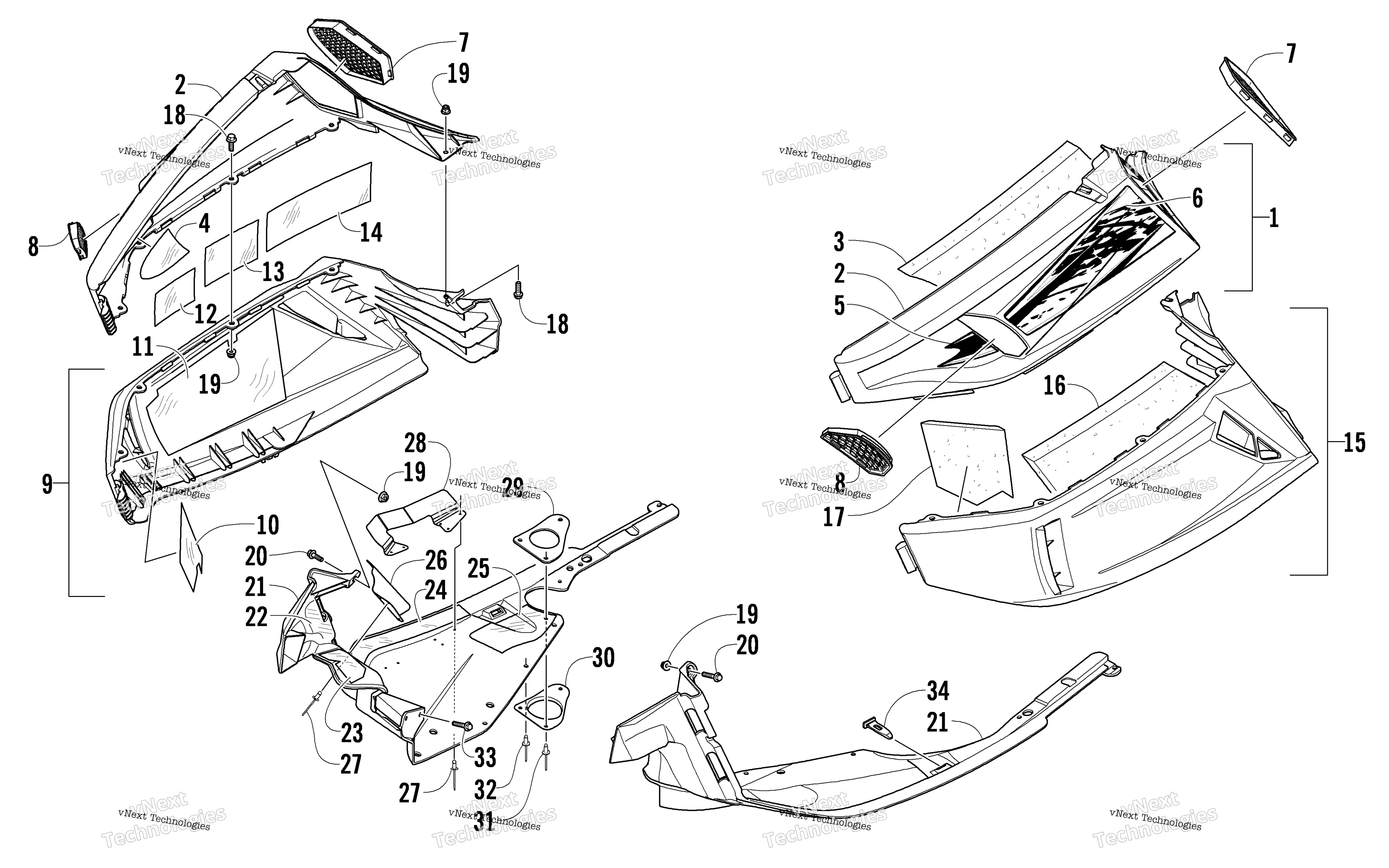 Skid Plate и Side панель узел