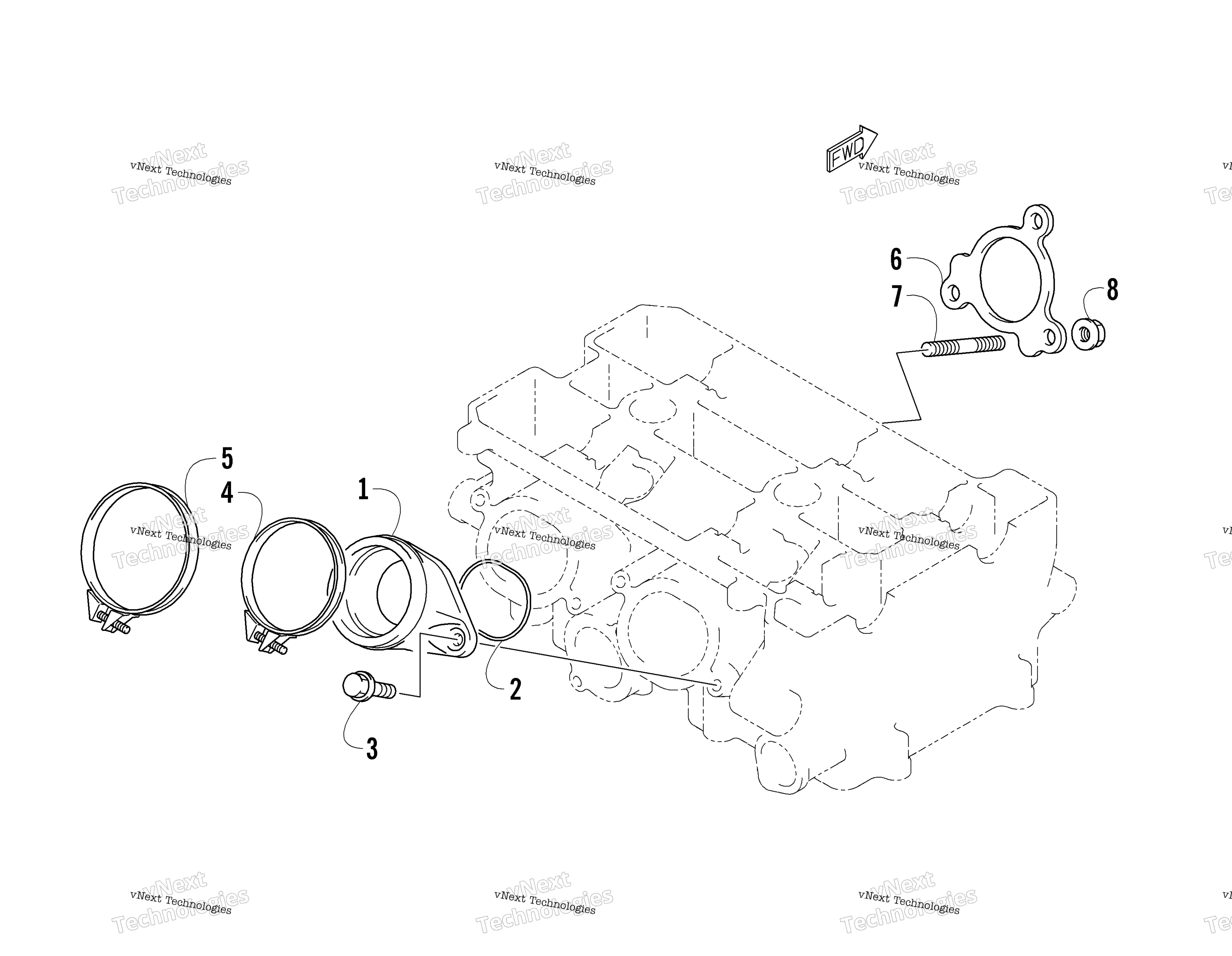 Выхлопная система Manifold Gasket/Intake Flange Assembly