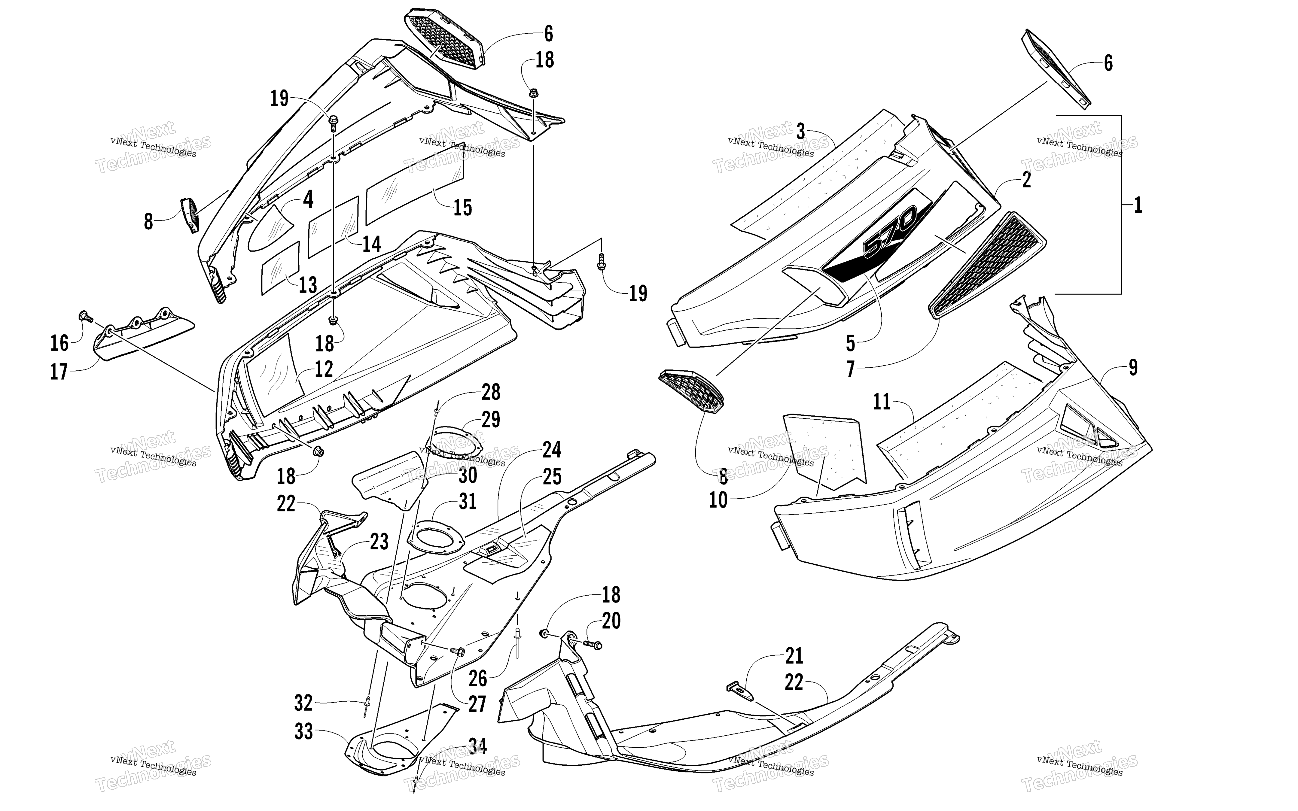Skid Plate и Side панель узел