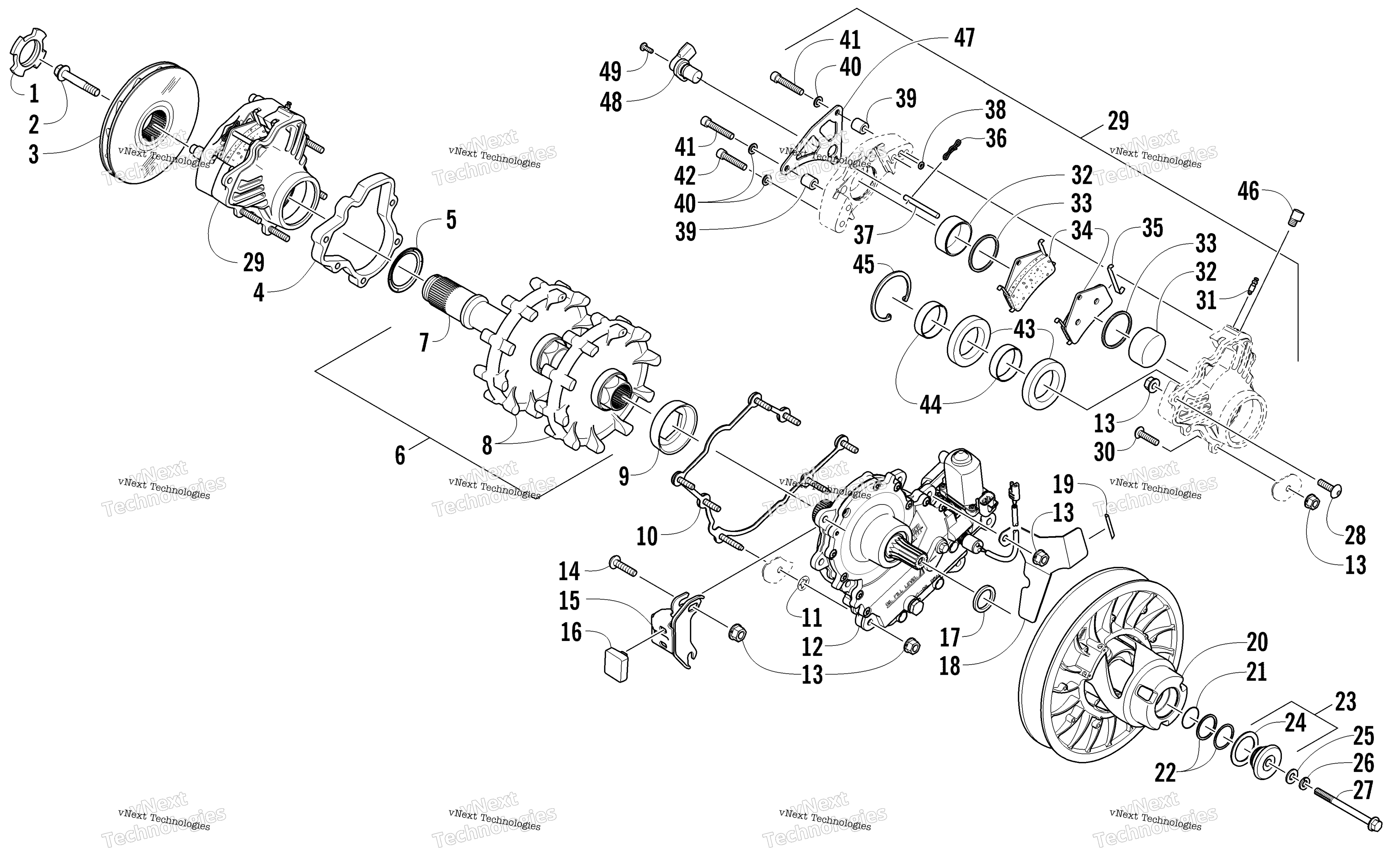 Привод Train Shaft And Brake Assemblies