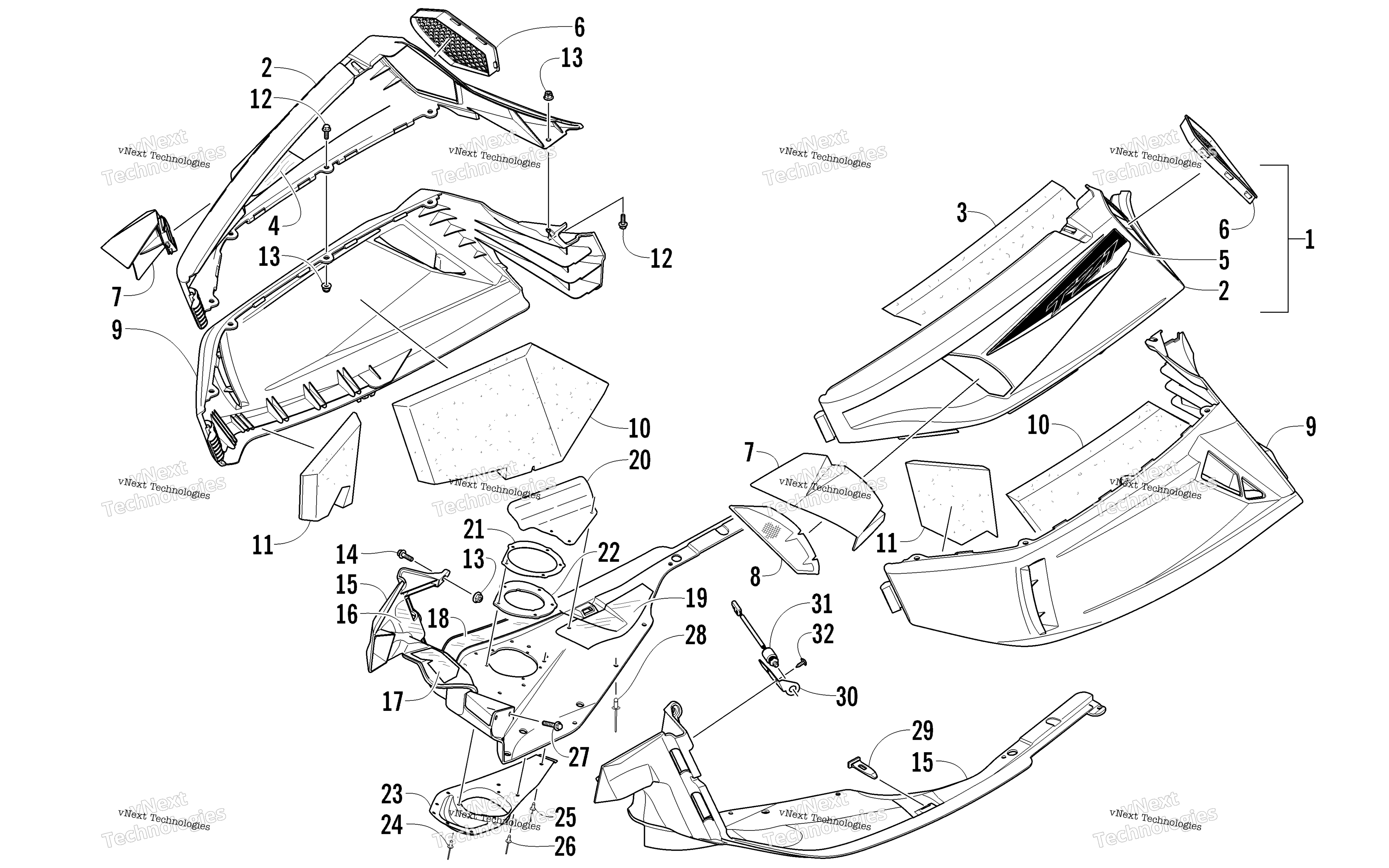 Skid Plate и Side панель узел
