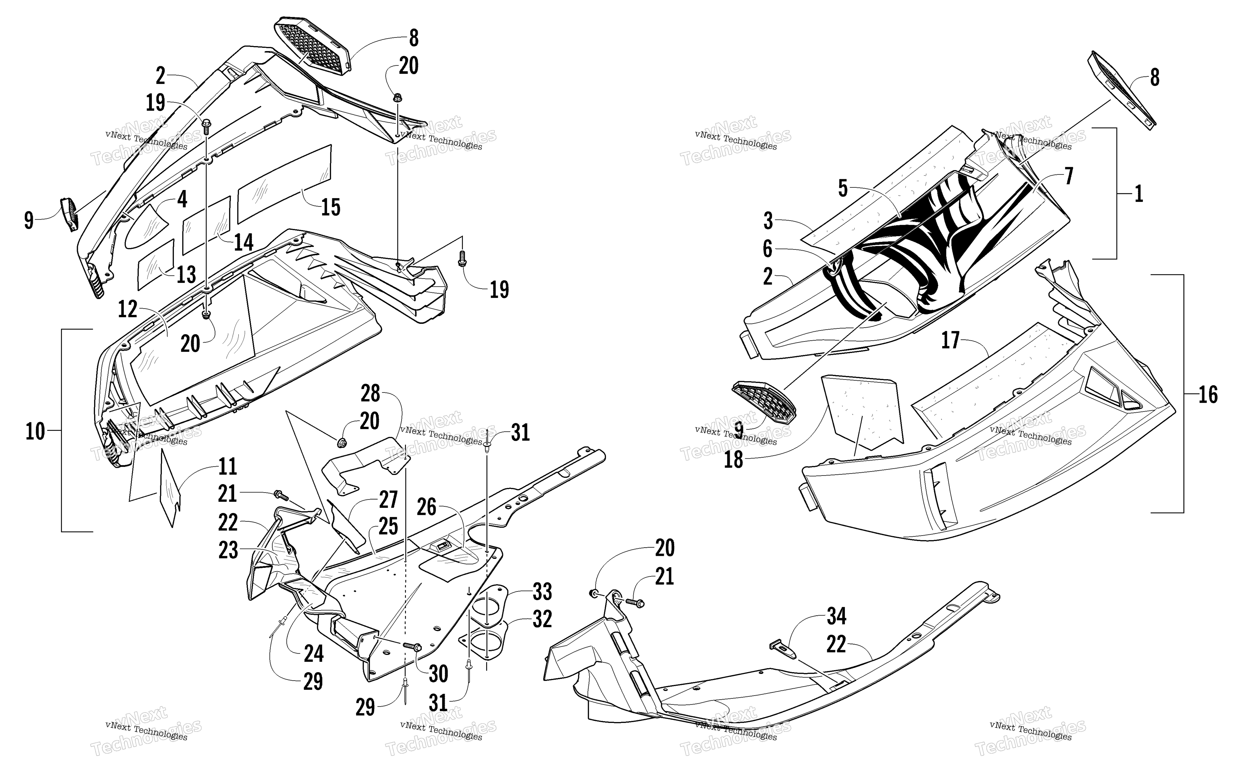 Skid Plate и Side панель узел