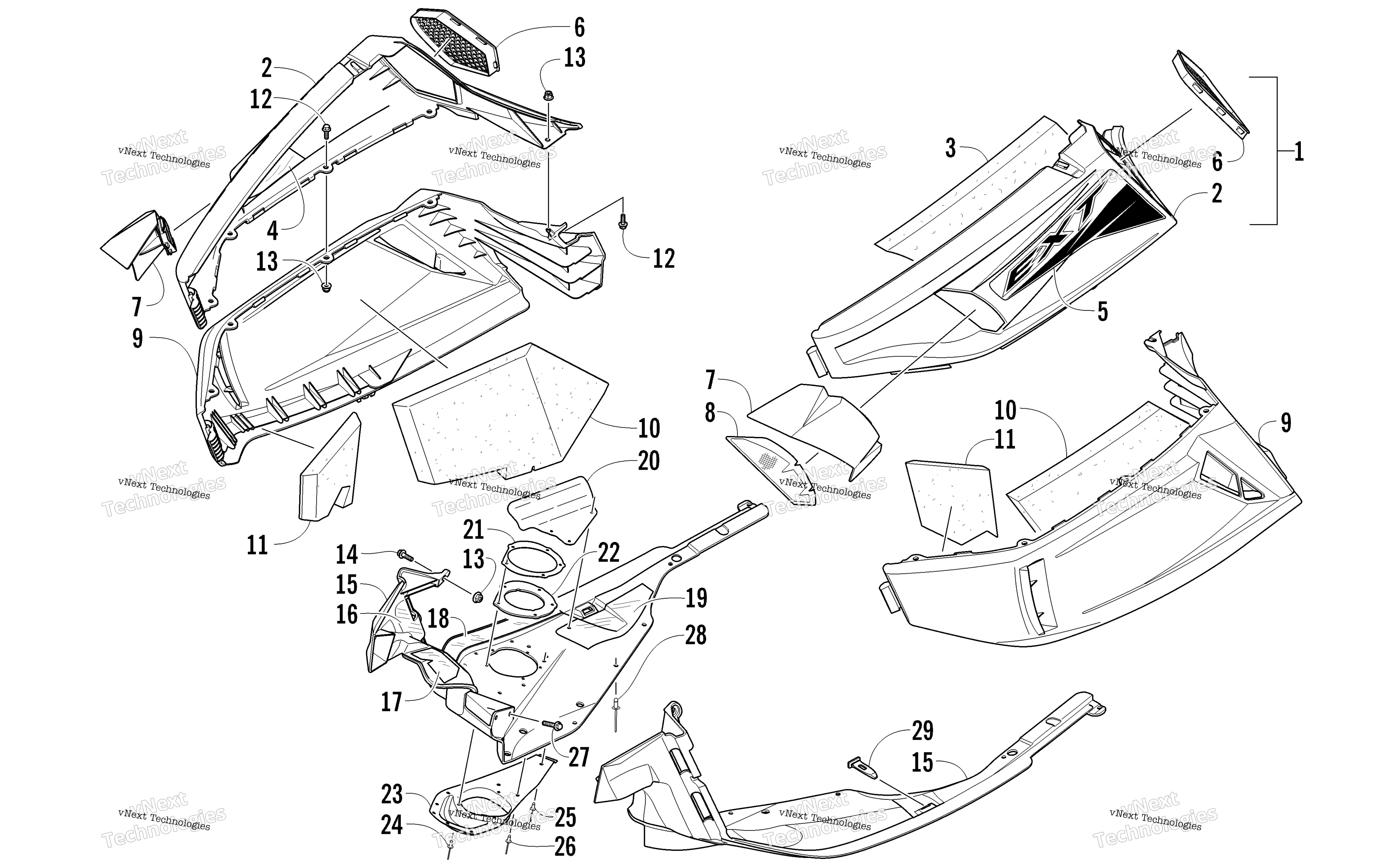 Skid Plate и Side панель узел