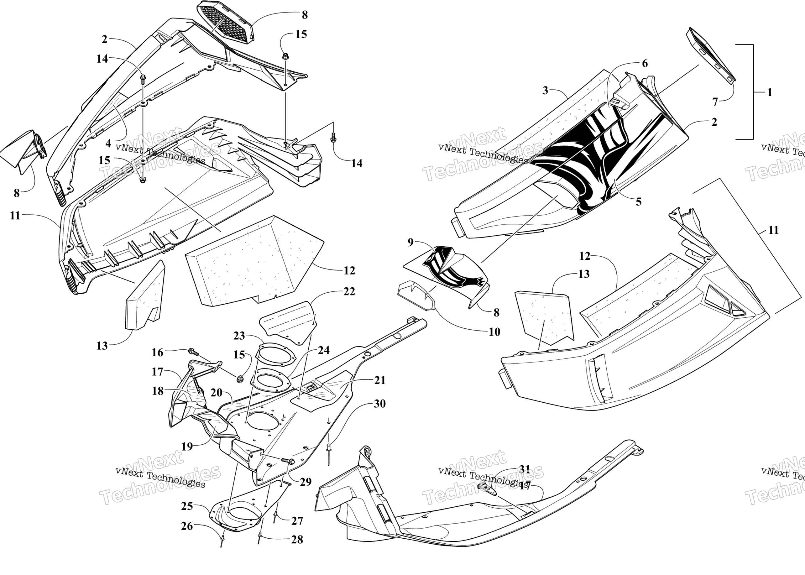 Skid Plate и Side панель узел