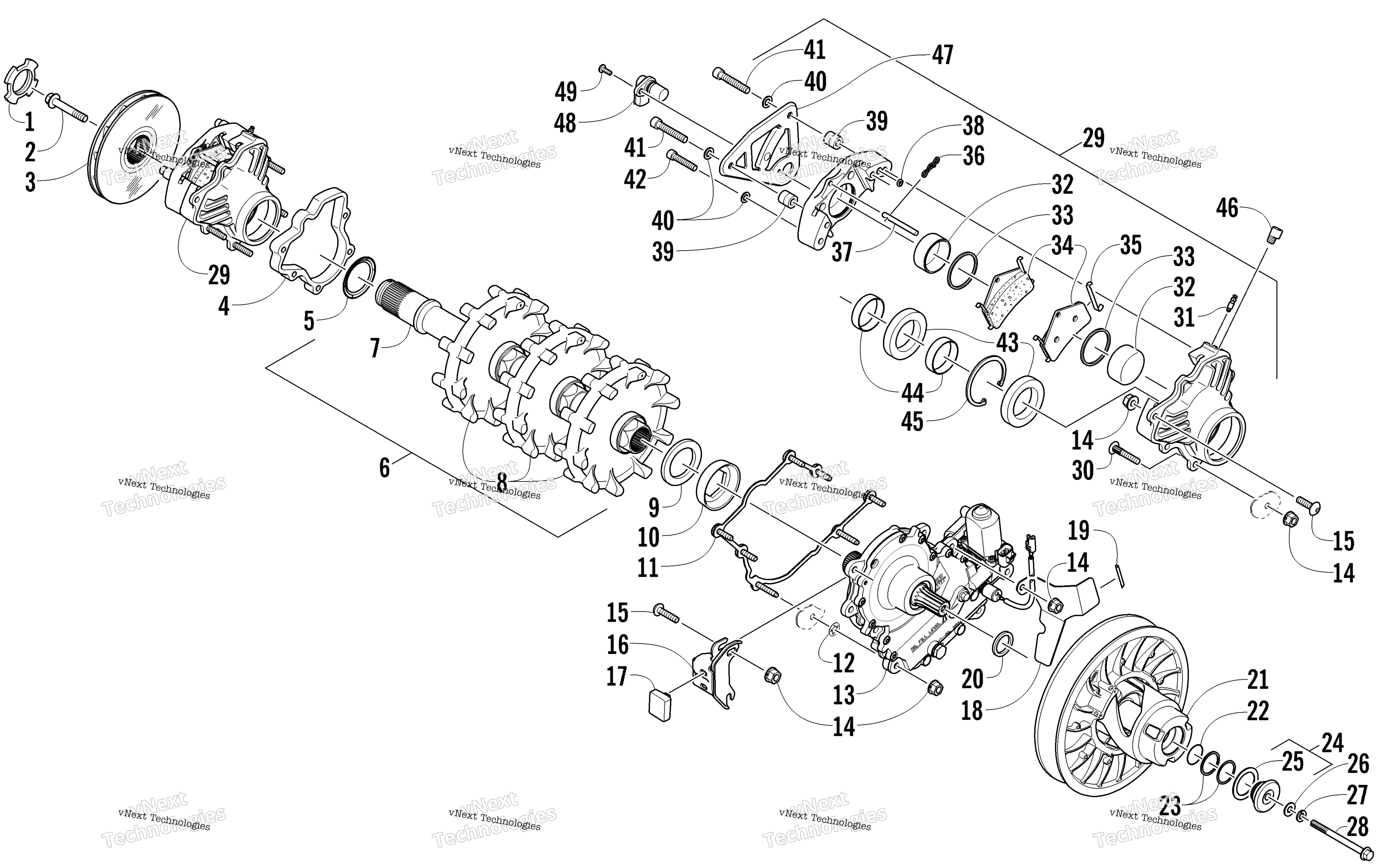 Привод Train Shaft And Brake Assemblies