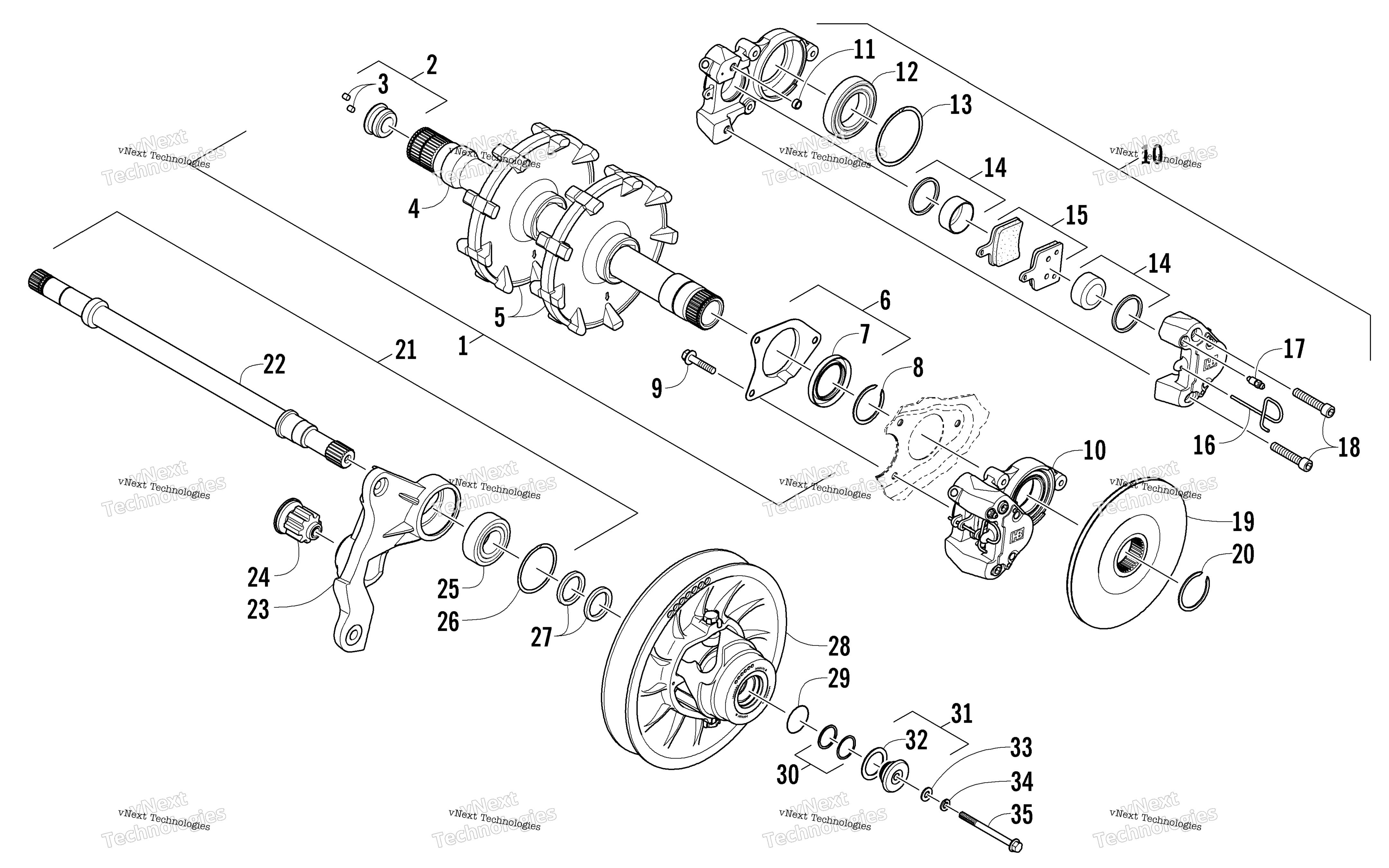 Привод Train Shafts And Brake Assemblies
