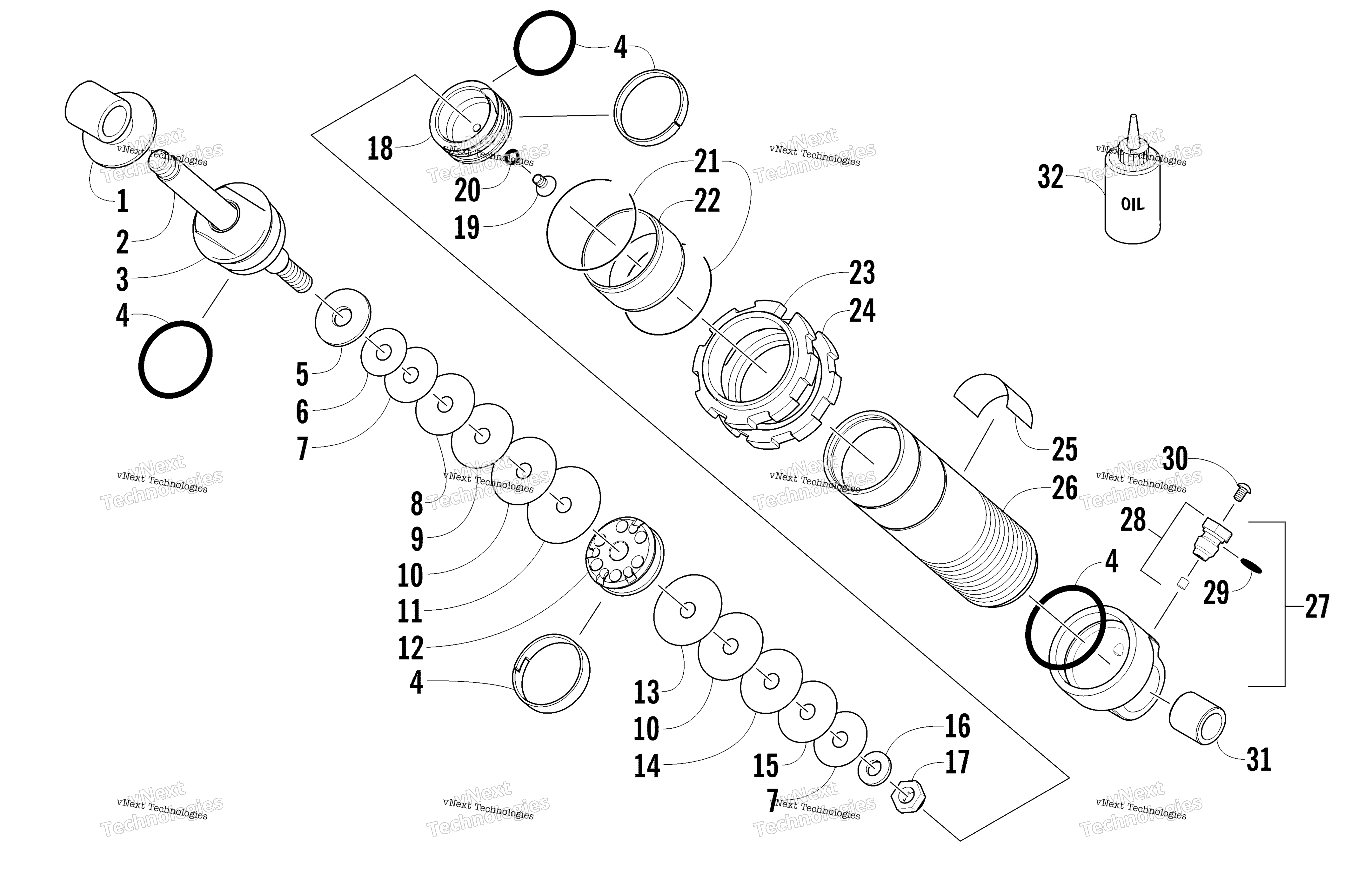 Задняя часть Suspension Front Arm Shock Absorber