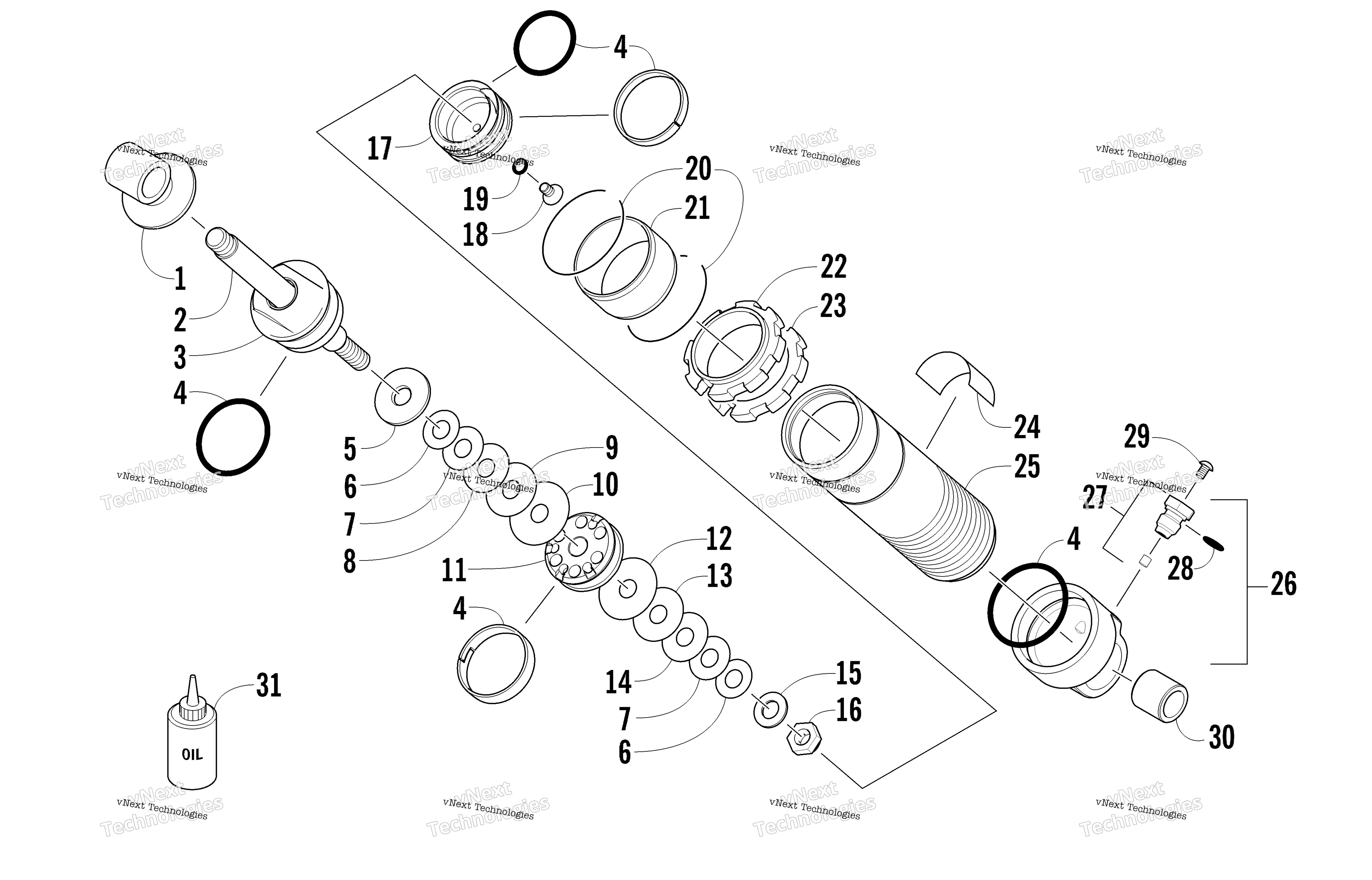 Задняя часть Suspension Front Arm Shock Absorber