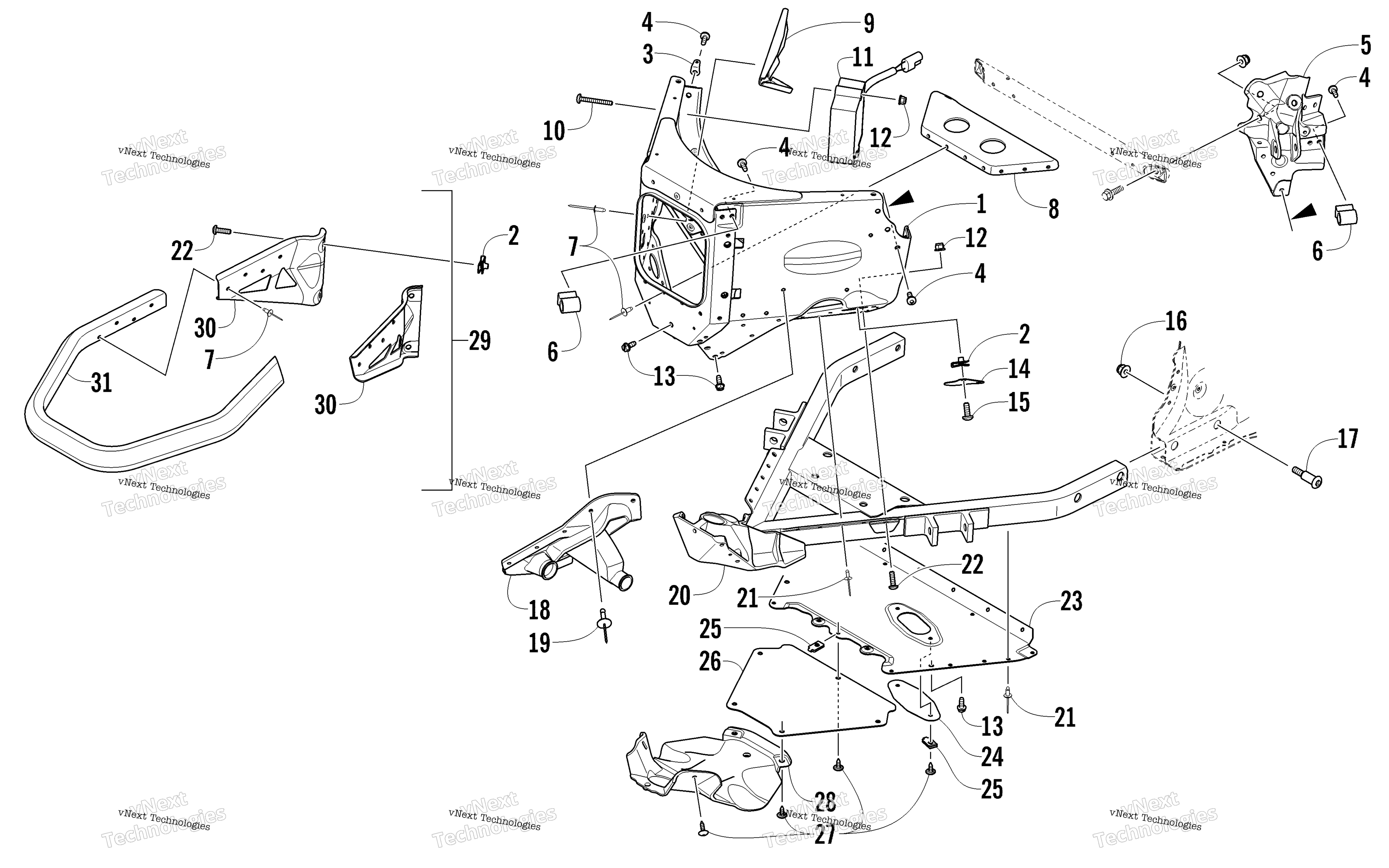 Передняя часть Bumper And Frame Assembly