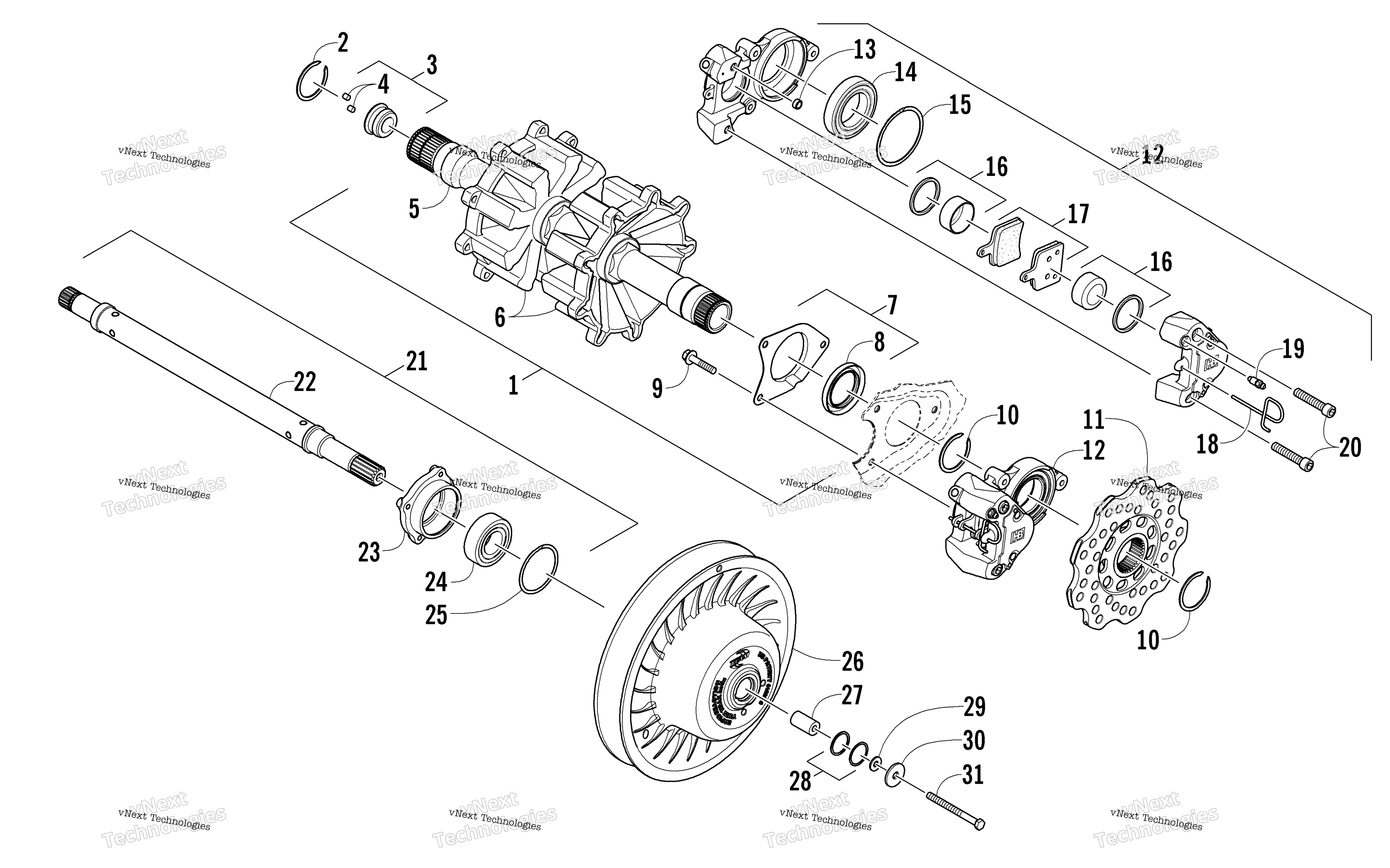 Привод Train Shafts And Brake Assemblies