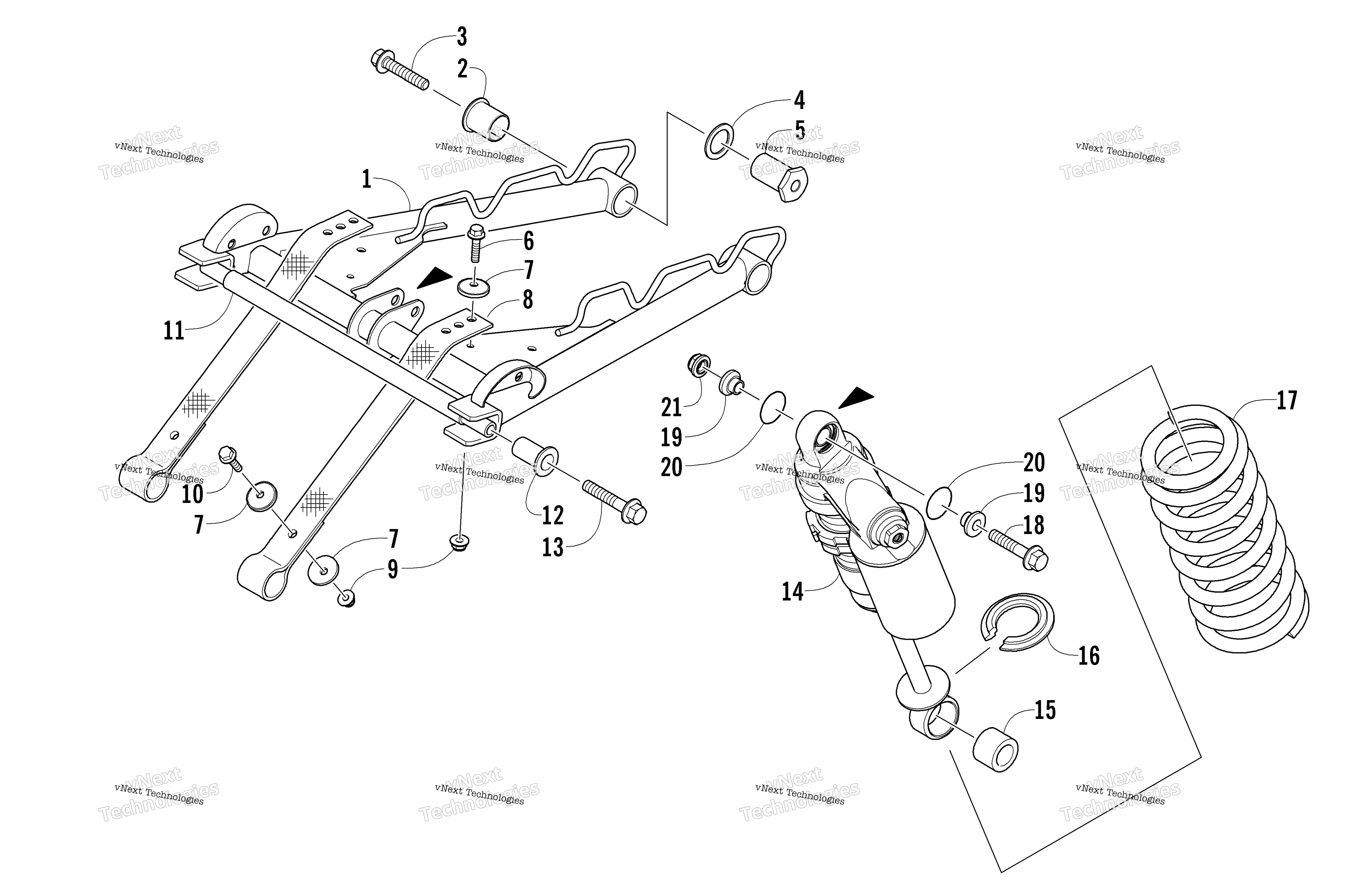 Задняя часть Suspension Front Arm Assembly