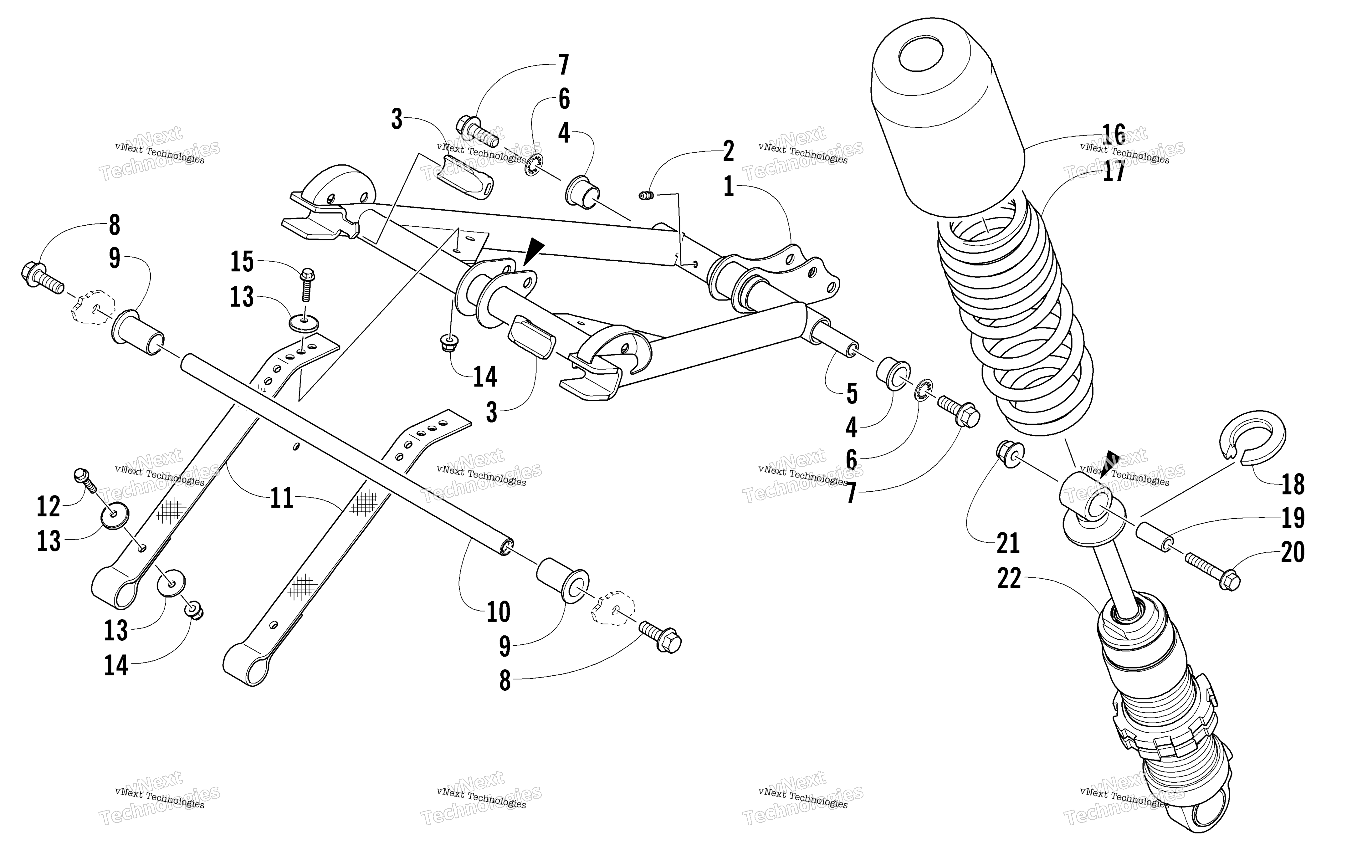 Задняя часть Suspension Front Arm Assembly