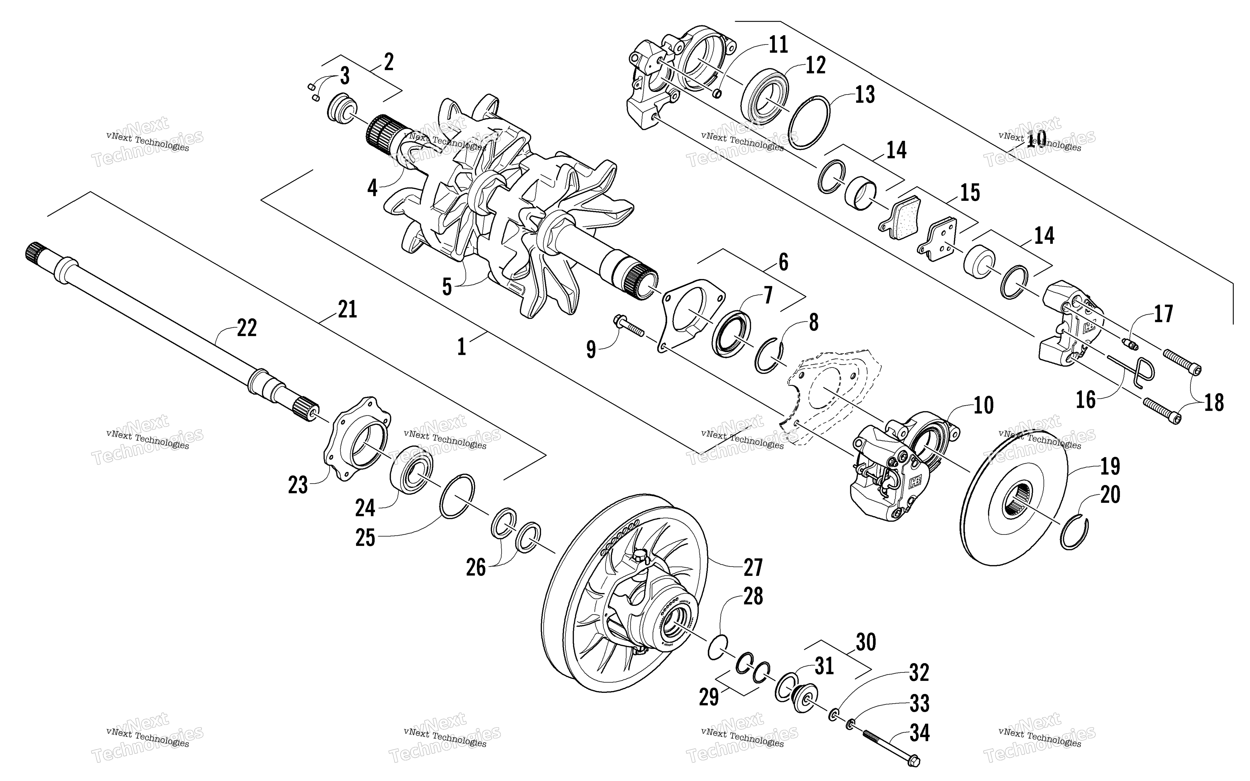 Привод Train Shafts And Brake Assemblies