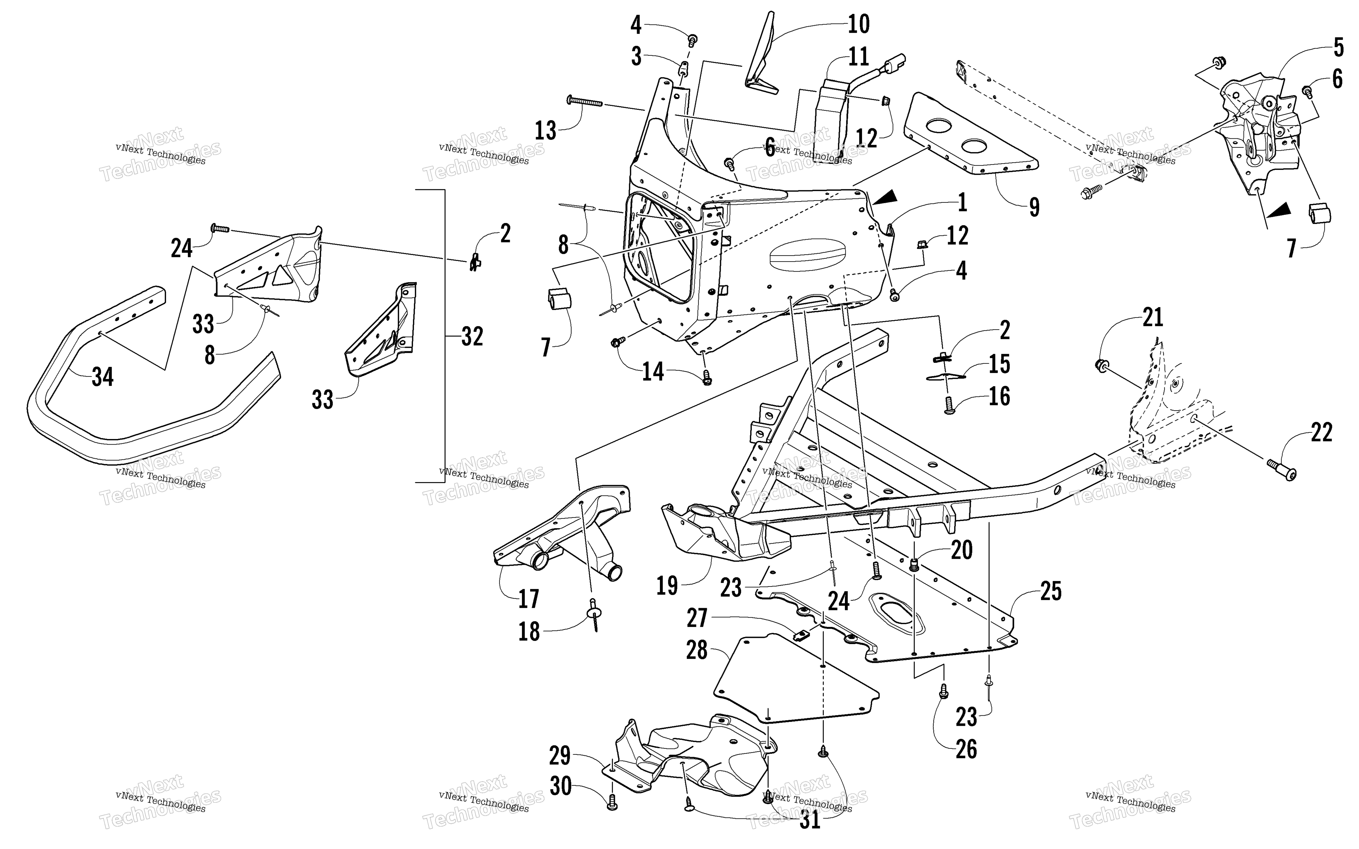 Передняя часть Bumper And Frame Assembly